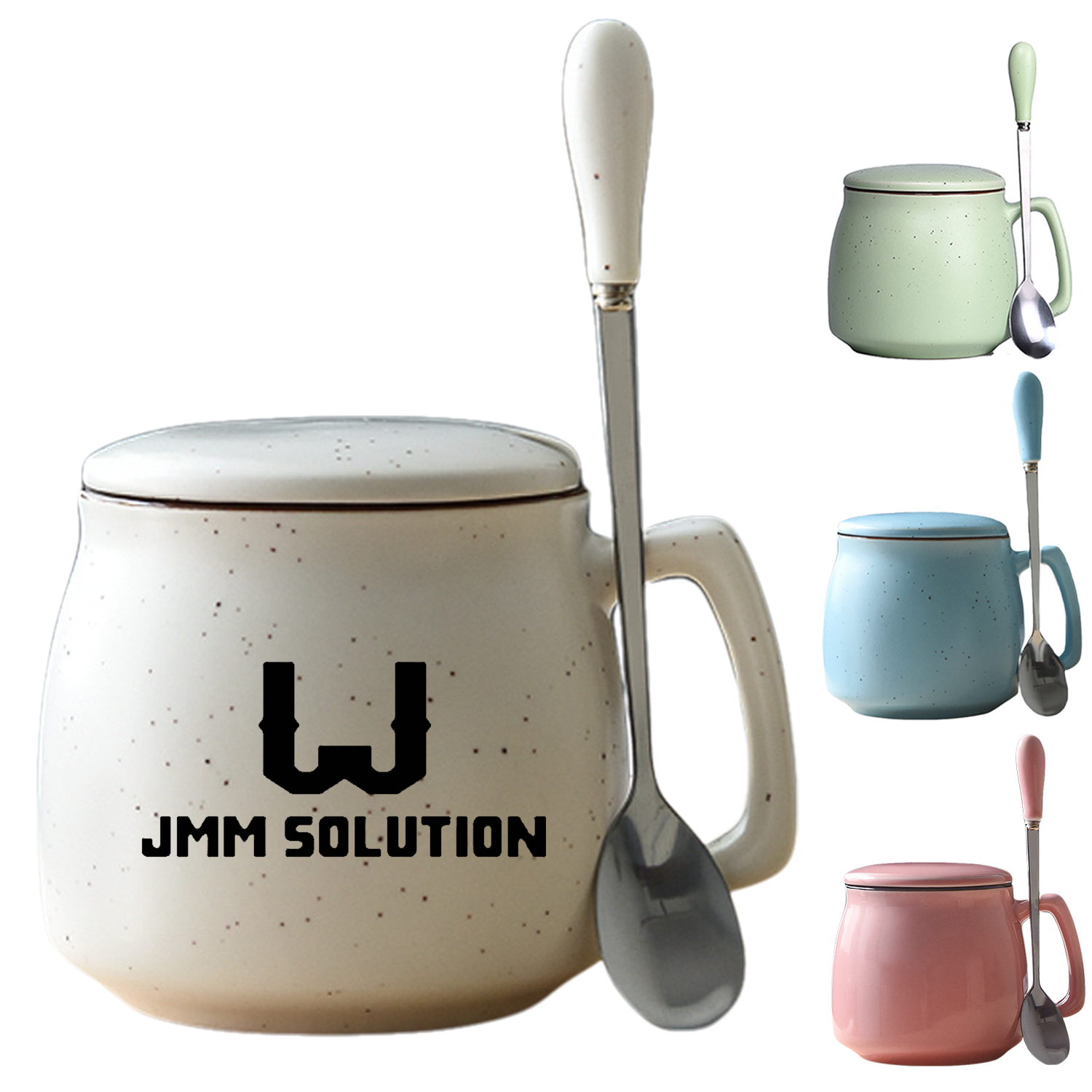 12oz Spill Resistant Ceramic Mug w/ Spoon