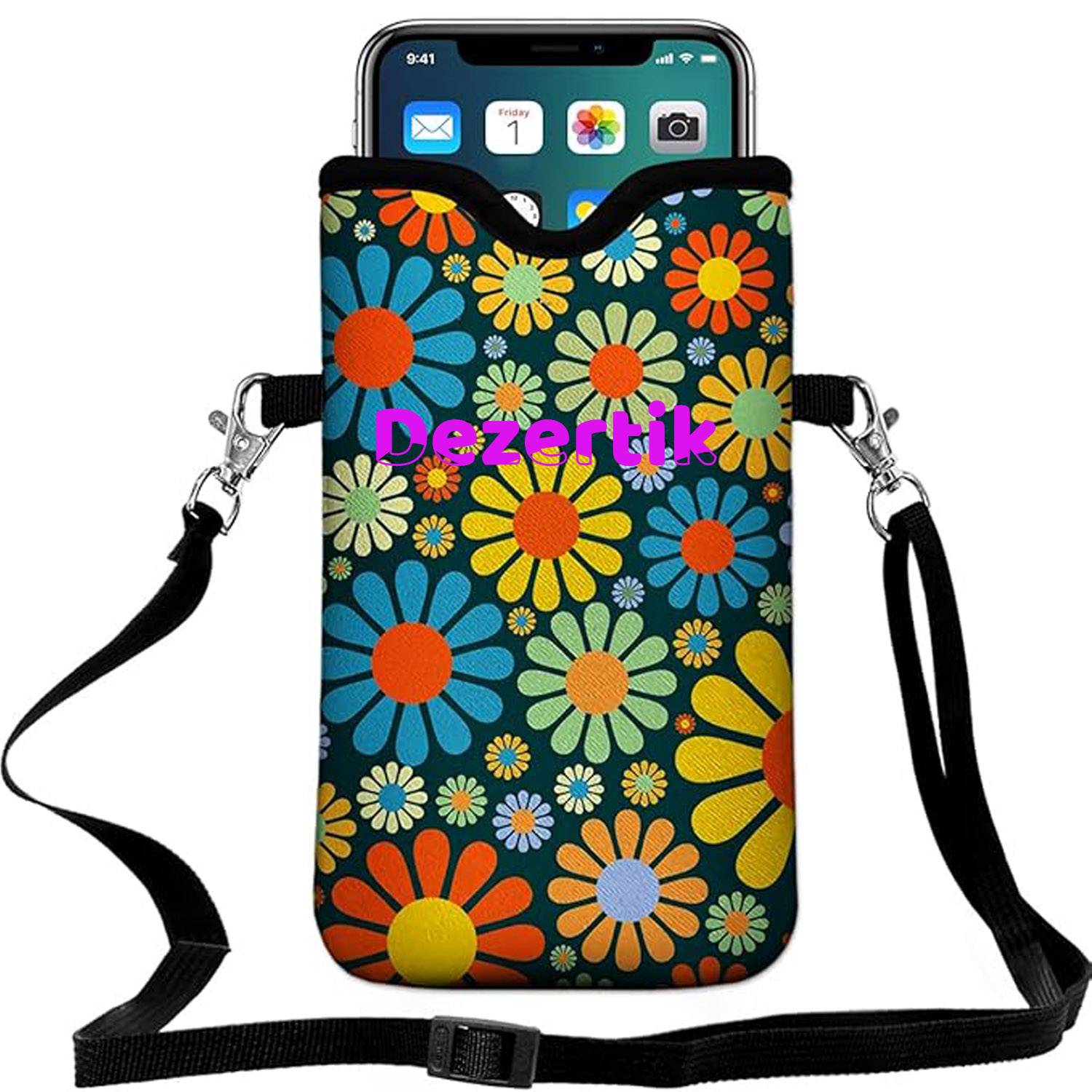 Waterproof Neoprene Phone Pouch w/ Crossbody Strap