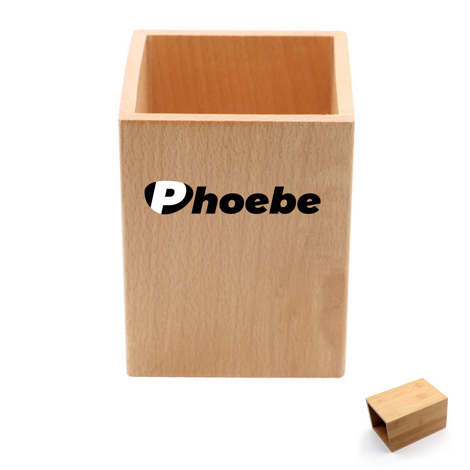 Bamboo Wood Desk Pen Pencil Holder