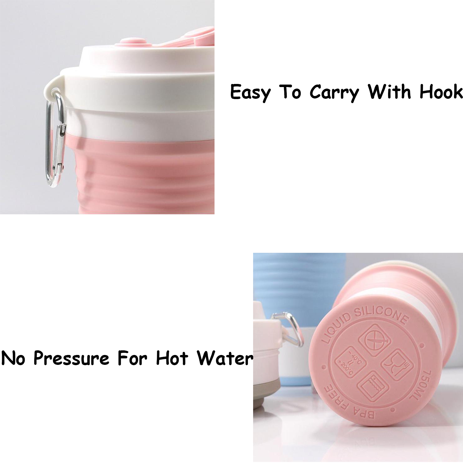 25oz Collapsible Food Grade Silicone Water Bottle - Image 10