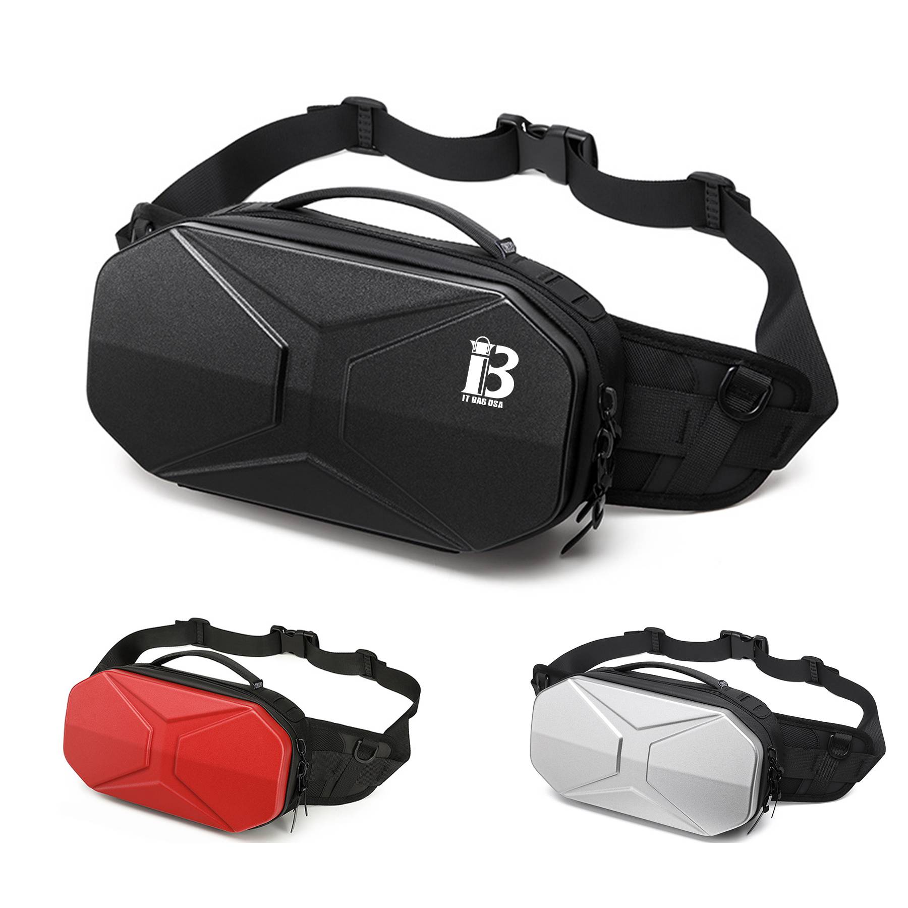 Abs Men's Crossbody Bag with PC Waterproof Hard Case