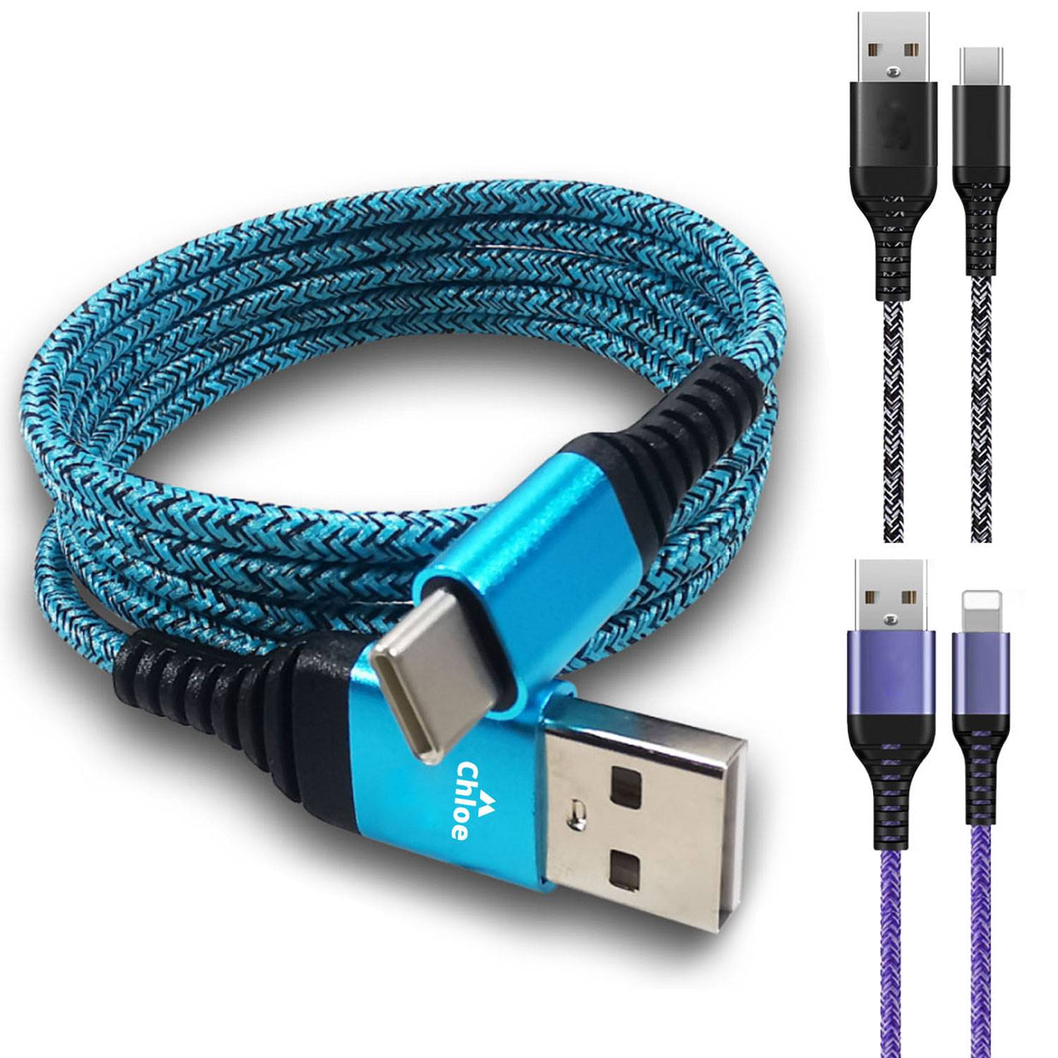 Nylon braided data cable
