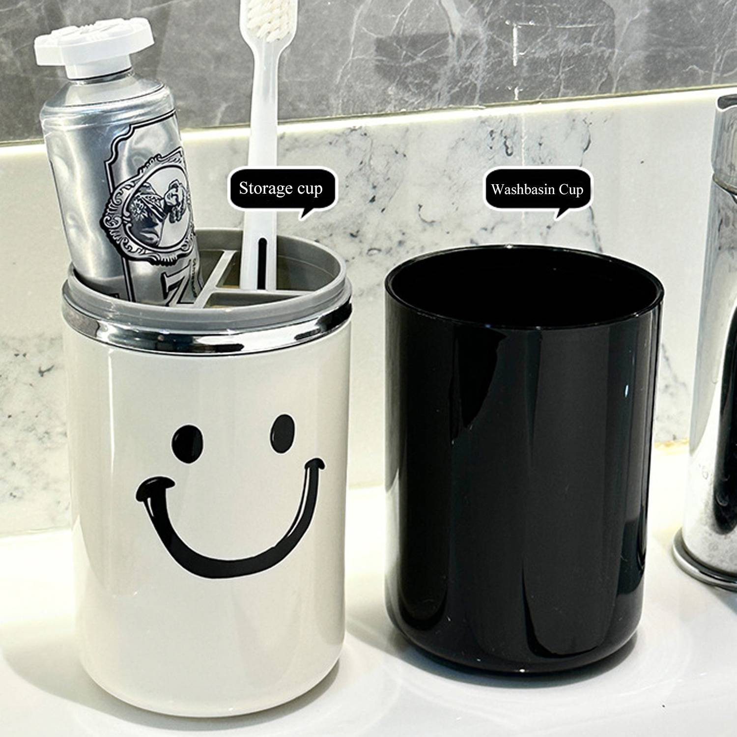 2 in 1 Travel Portable Toothbrush Holder Mouthwash Cup - Image 3