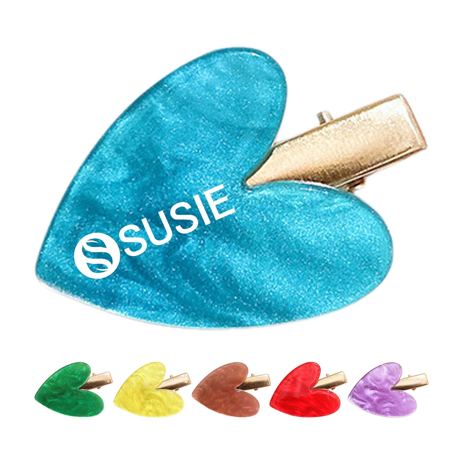 Girls Acrylic Heart Shape Hair Clip