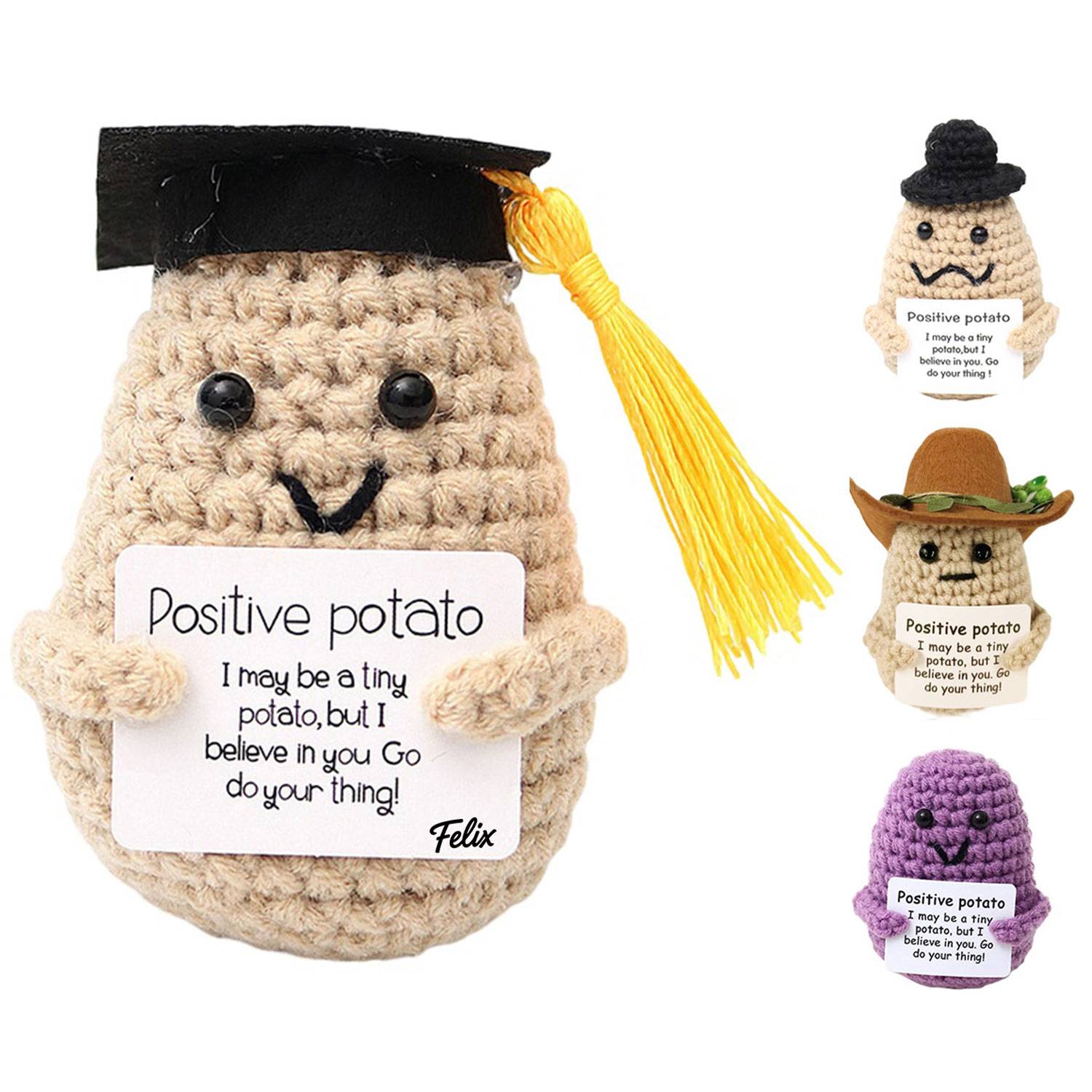 Mini Crochet Potato Cheer Up Doll Toy