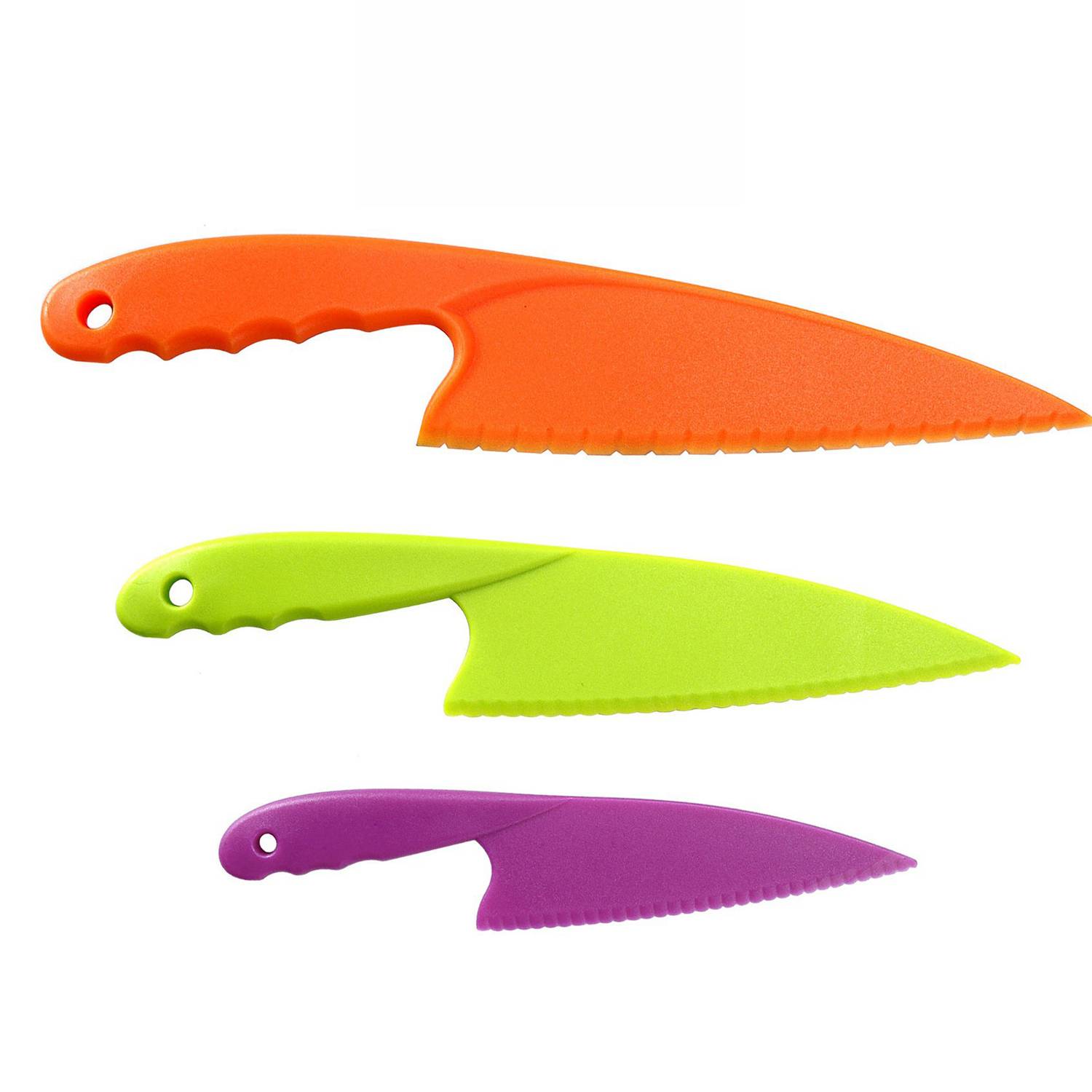 3-Pieces Plastic Cake Knife w/ Serrated Blade - Image 5