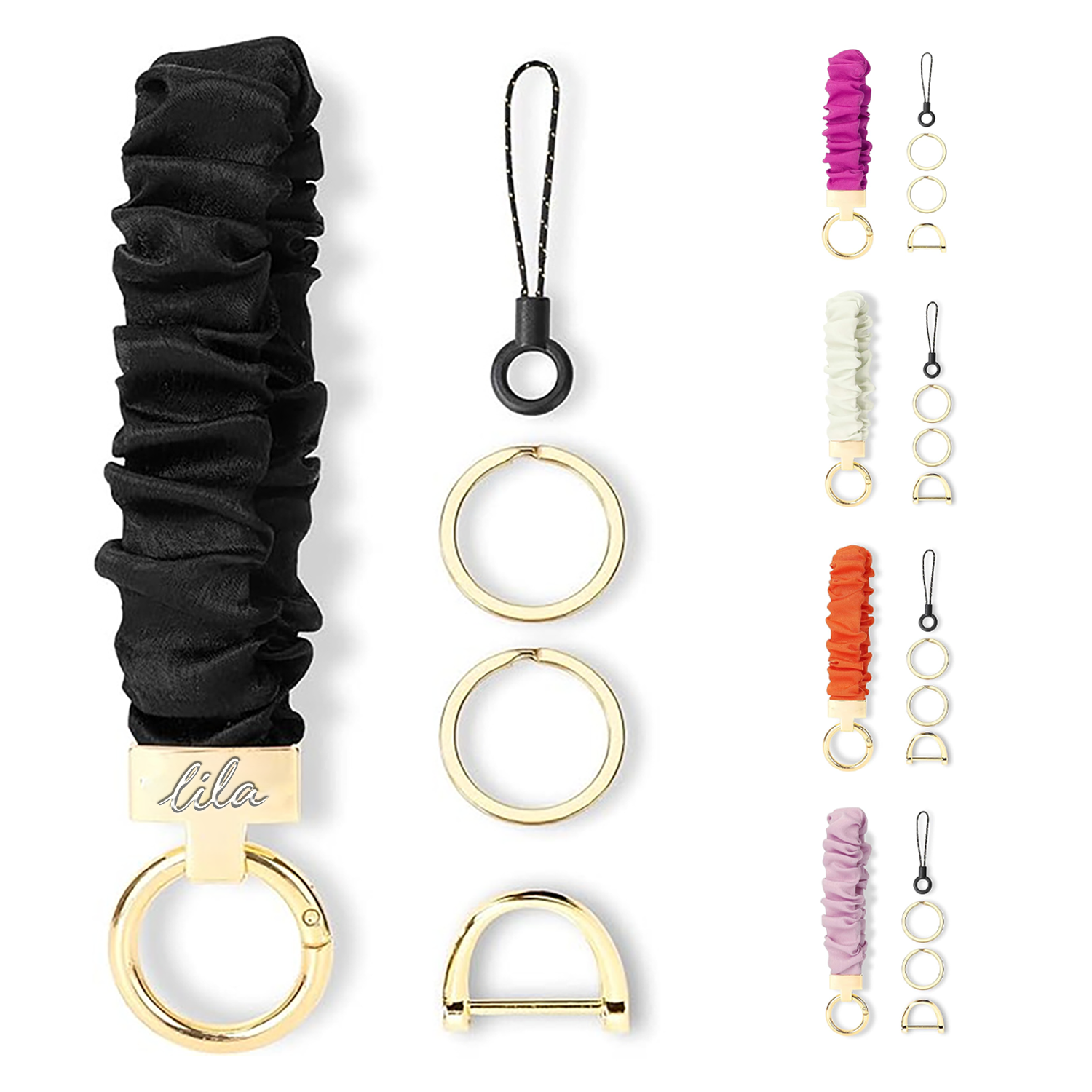 Stretchy Scrunchie Wristlet Keychain