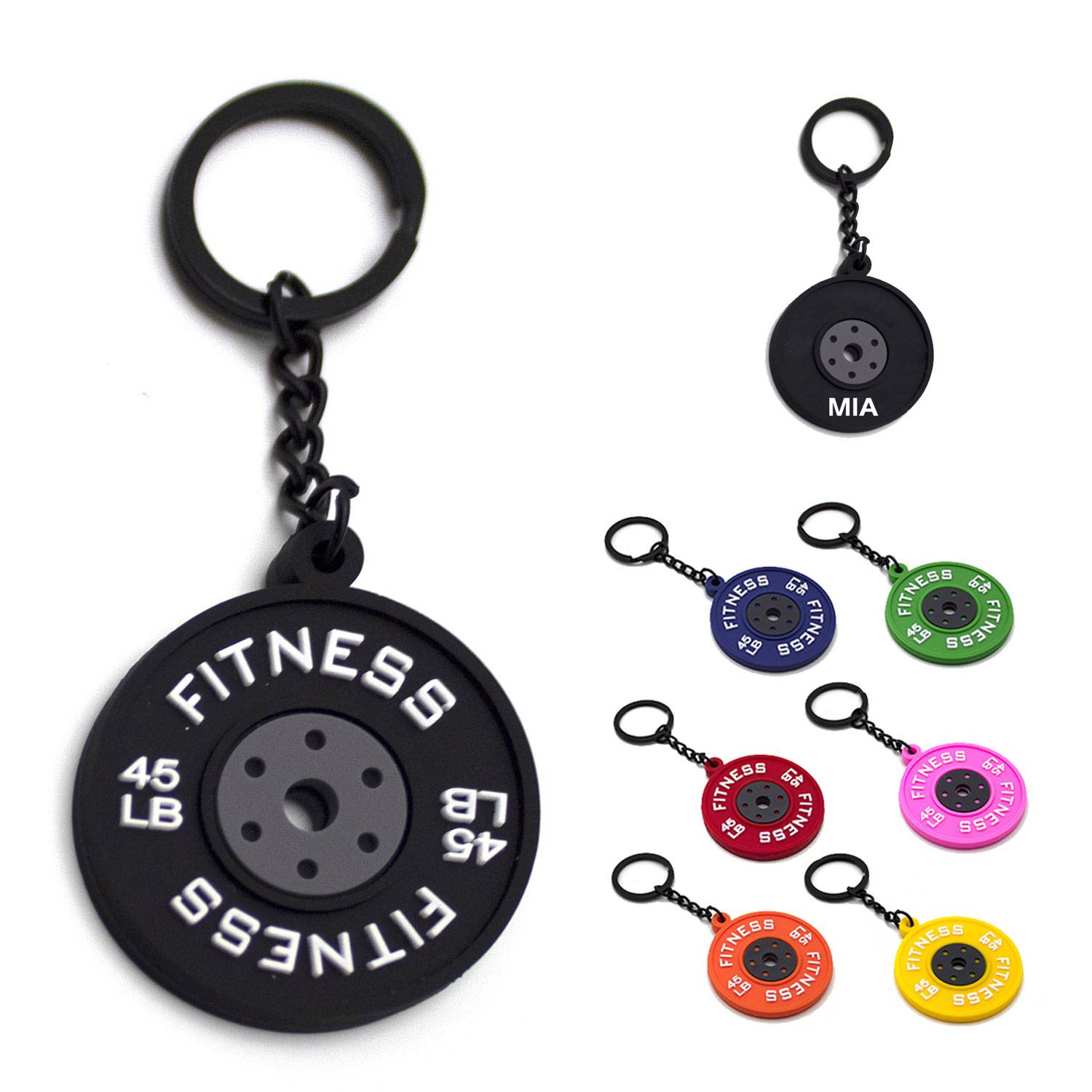 PVC dumbbell key chain