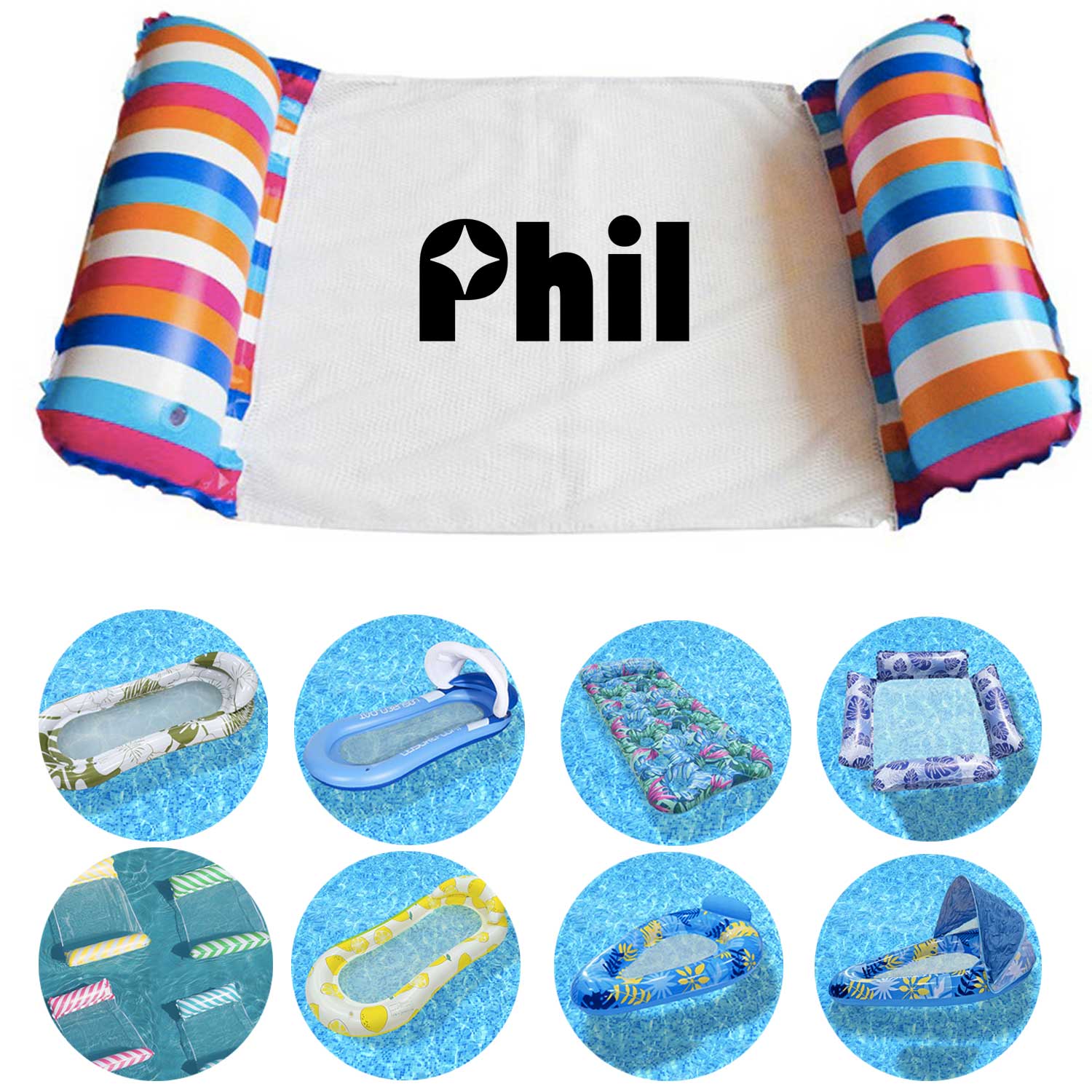 Inflatable Lounge Float Foldable Backrest