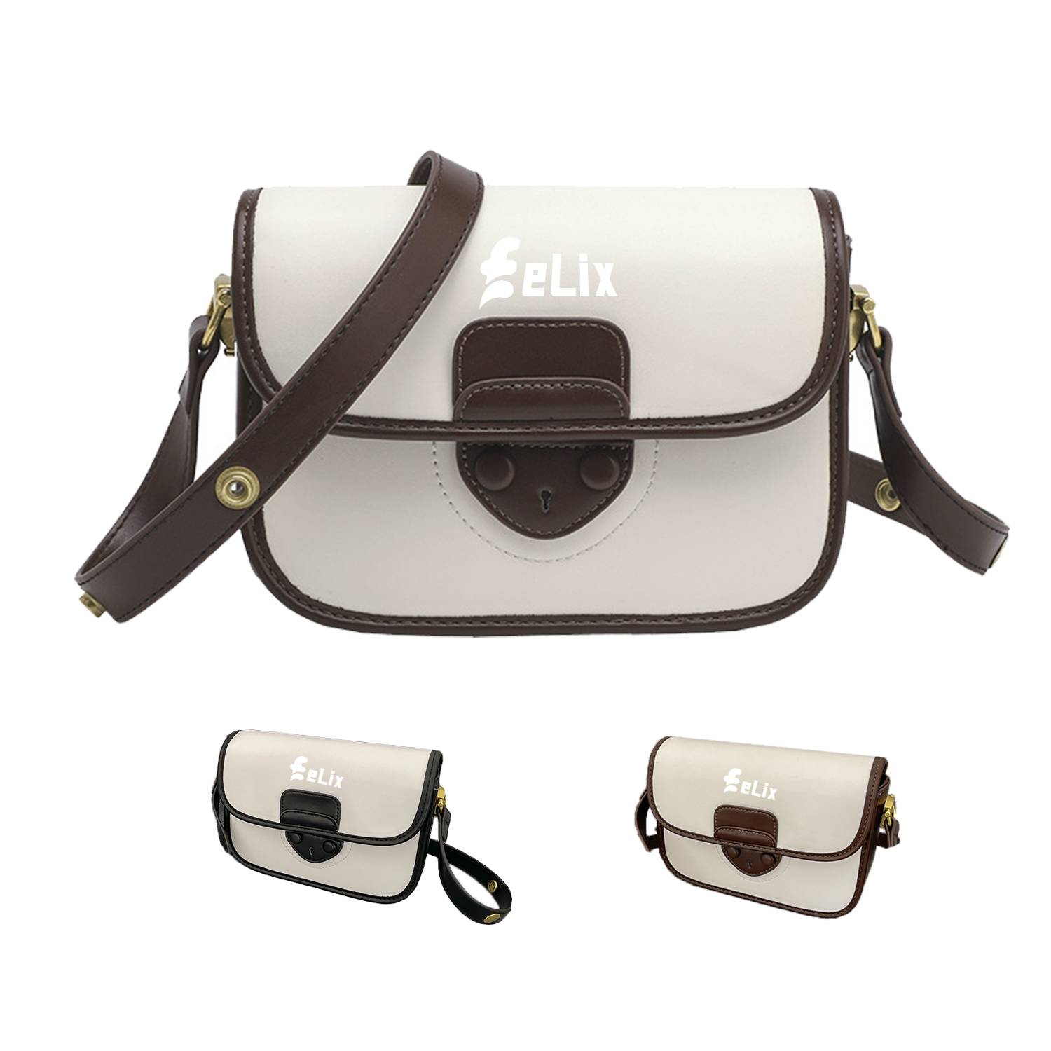 Solid-Color Single-Shoulder Small Square Bag