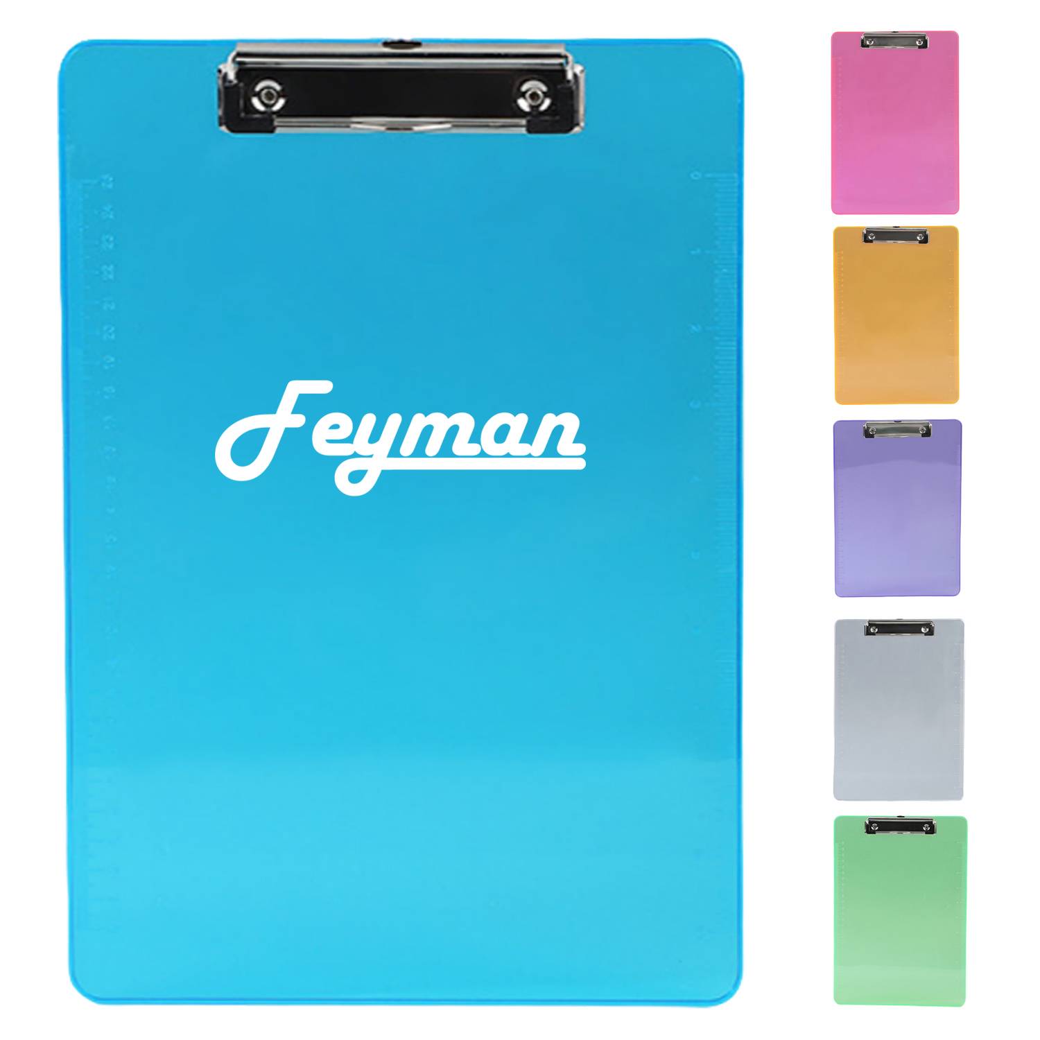 A4 Transparent Plastic Clipboards with Low Profile Clip