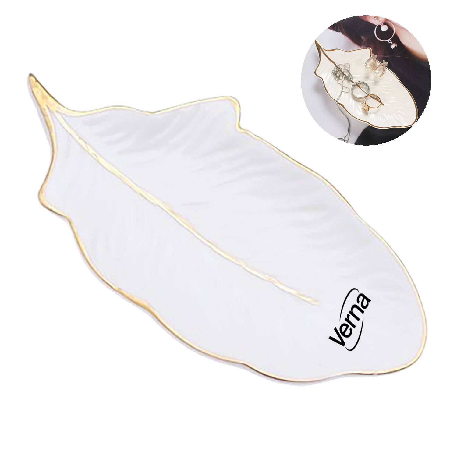 Ceramic Leaf Jewelry Storage Tray