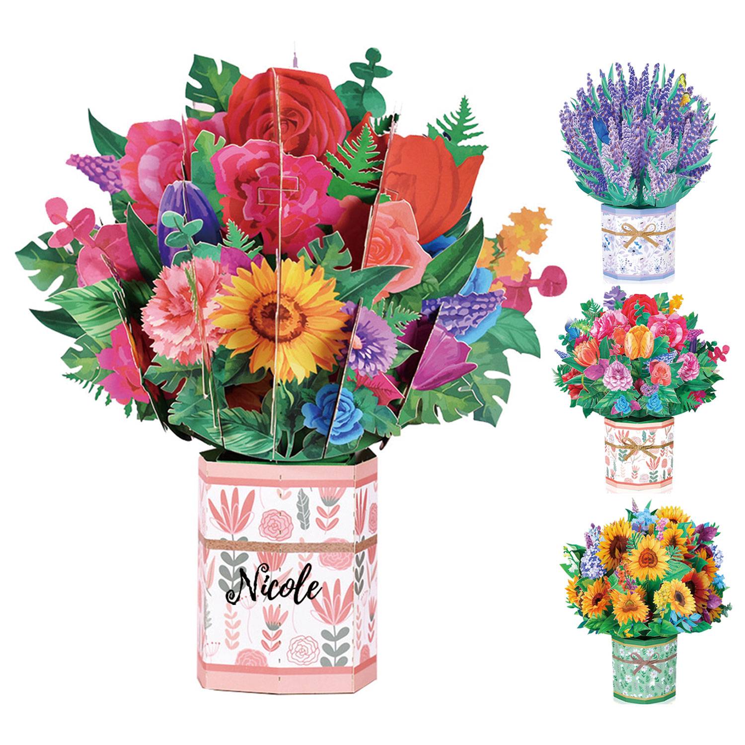 3D Bouquet Creative Greeting Card