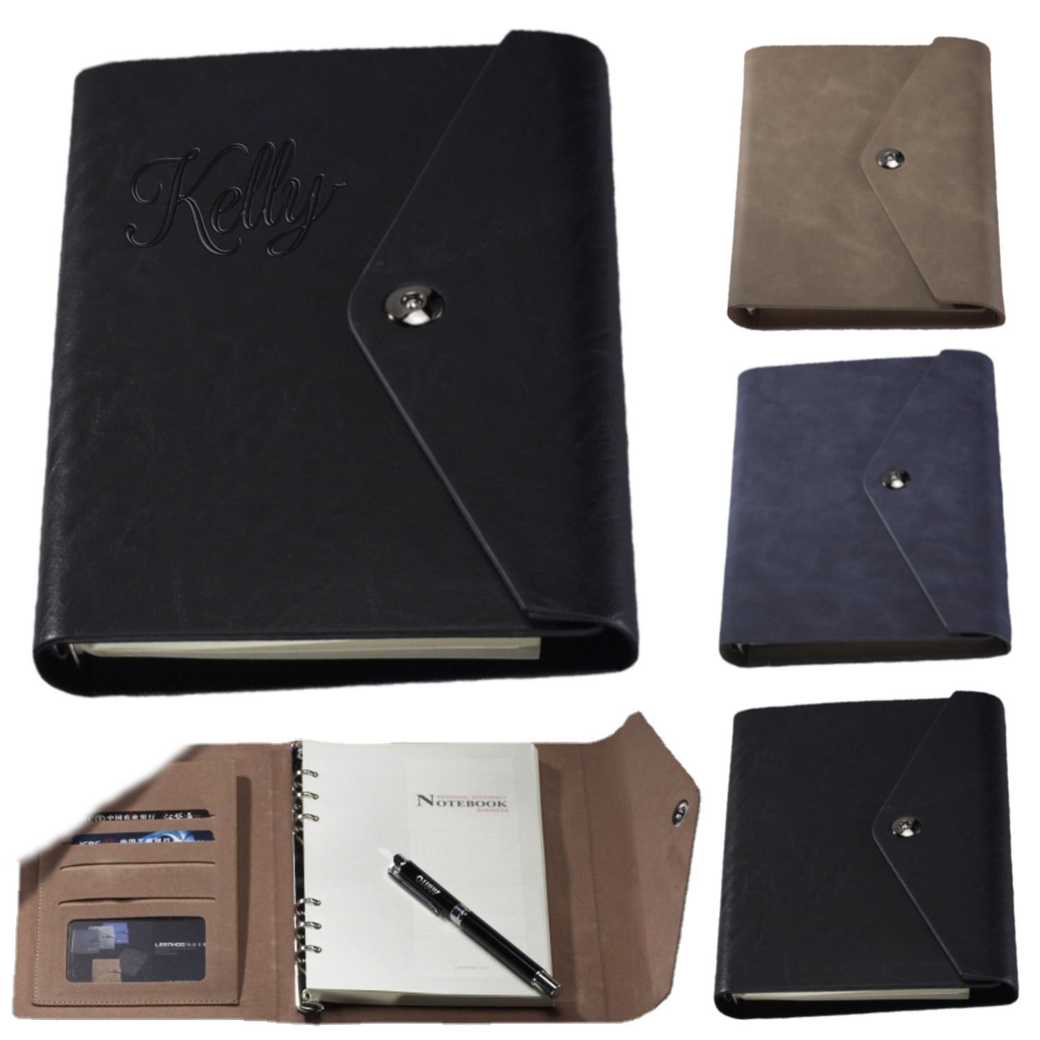 A5 PU Leather Card Slots Notebook