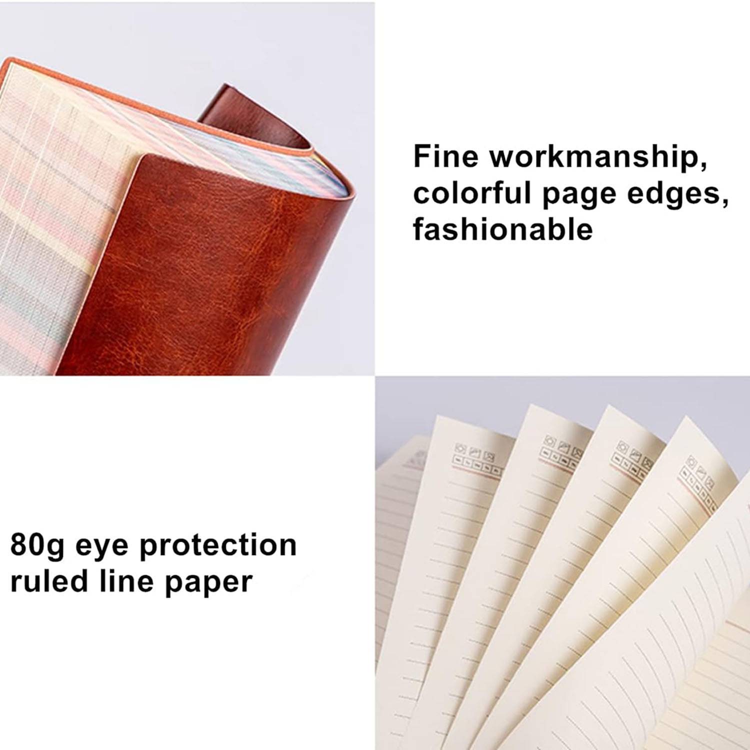 Rainbow Edge Notebook with PU Leather for Office School - Image 4