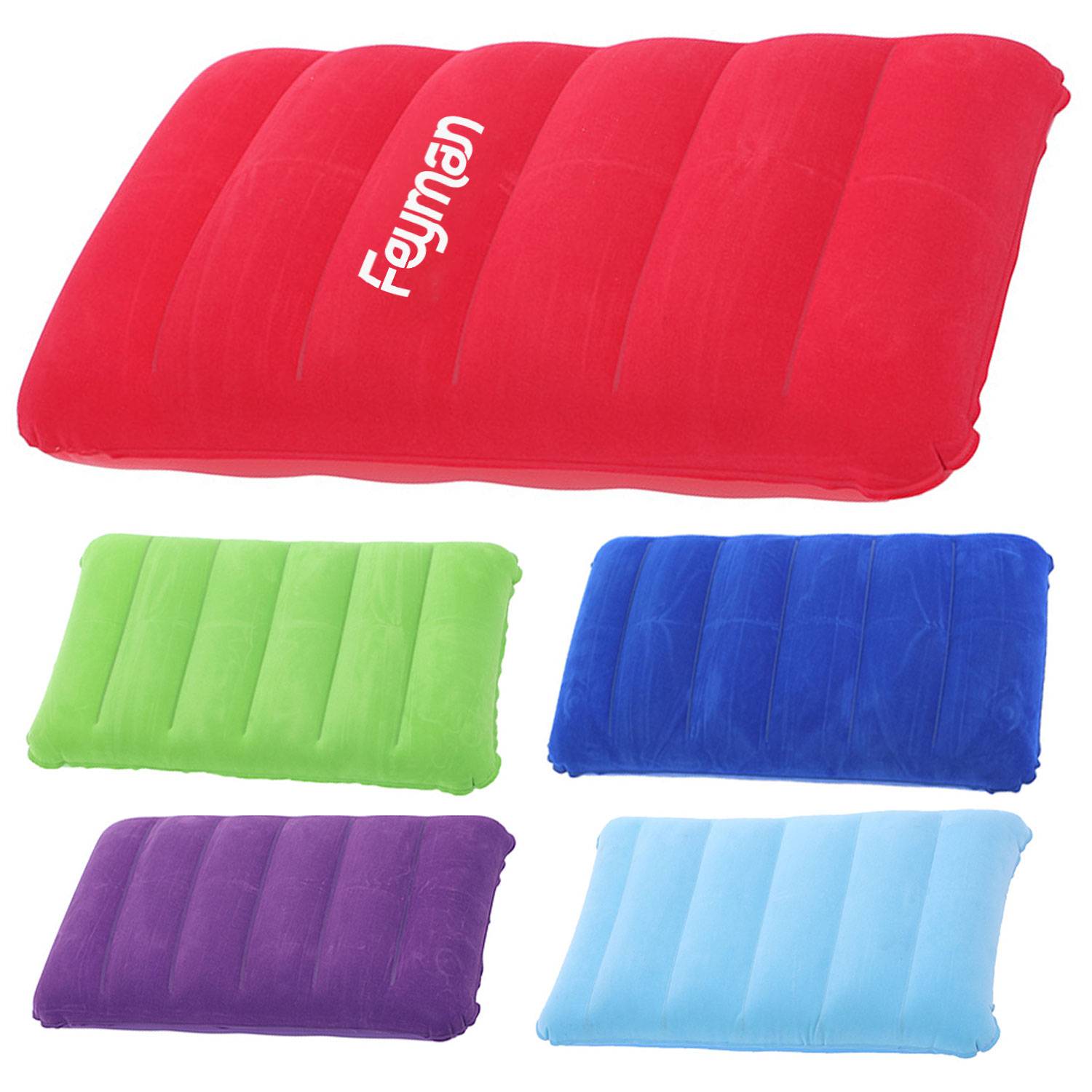 Square Travel PVC Flocking Inflatable Pillow
