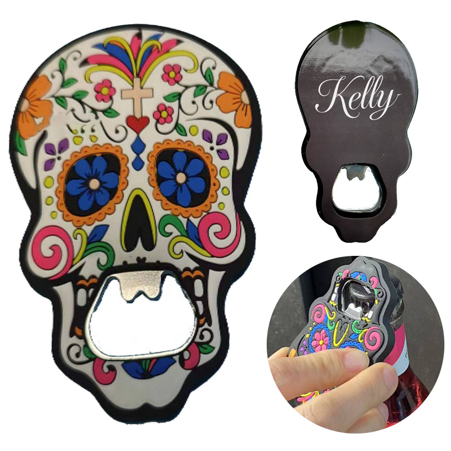 Magnetic PVC Skull Bottle Opener