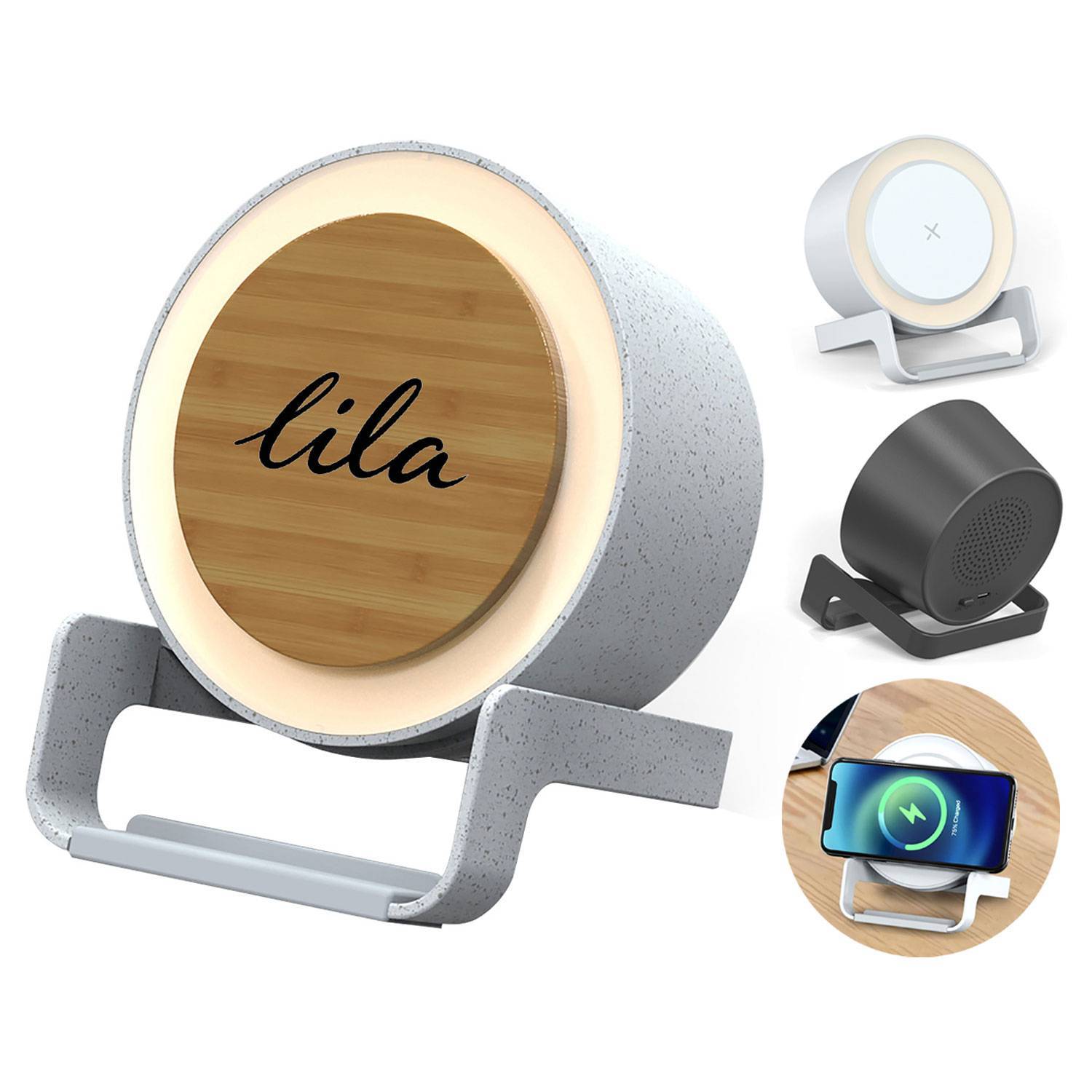 3 in 1 Wireless Speaker Phone Stand w/ 15W Charger