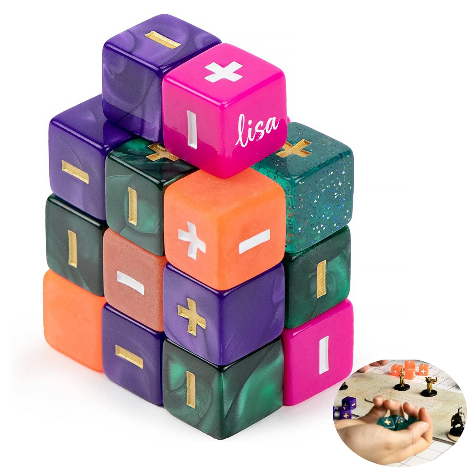 Kids Acrylic Educational Plus Minus Dice Toy