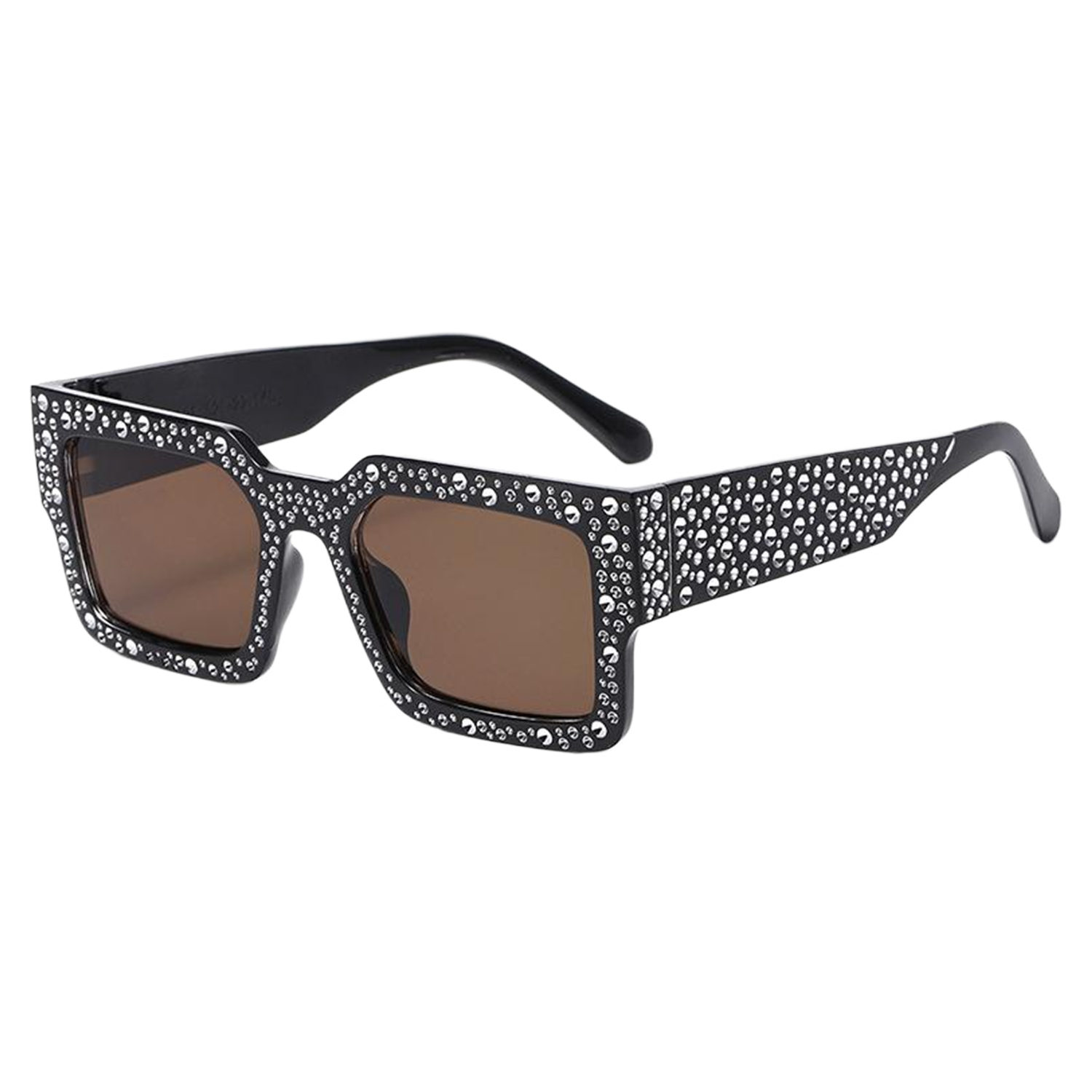 Rhinestone Square Plastic Sunglasses - Image 9