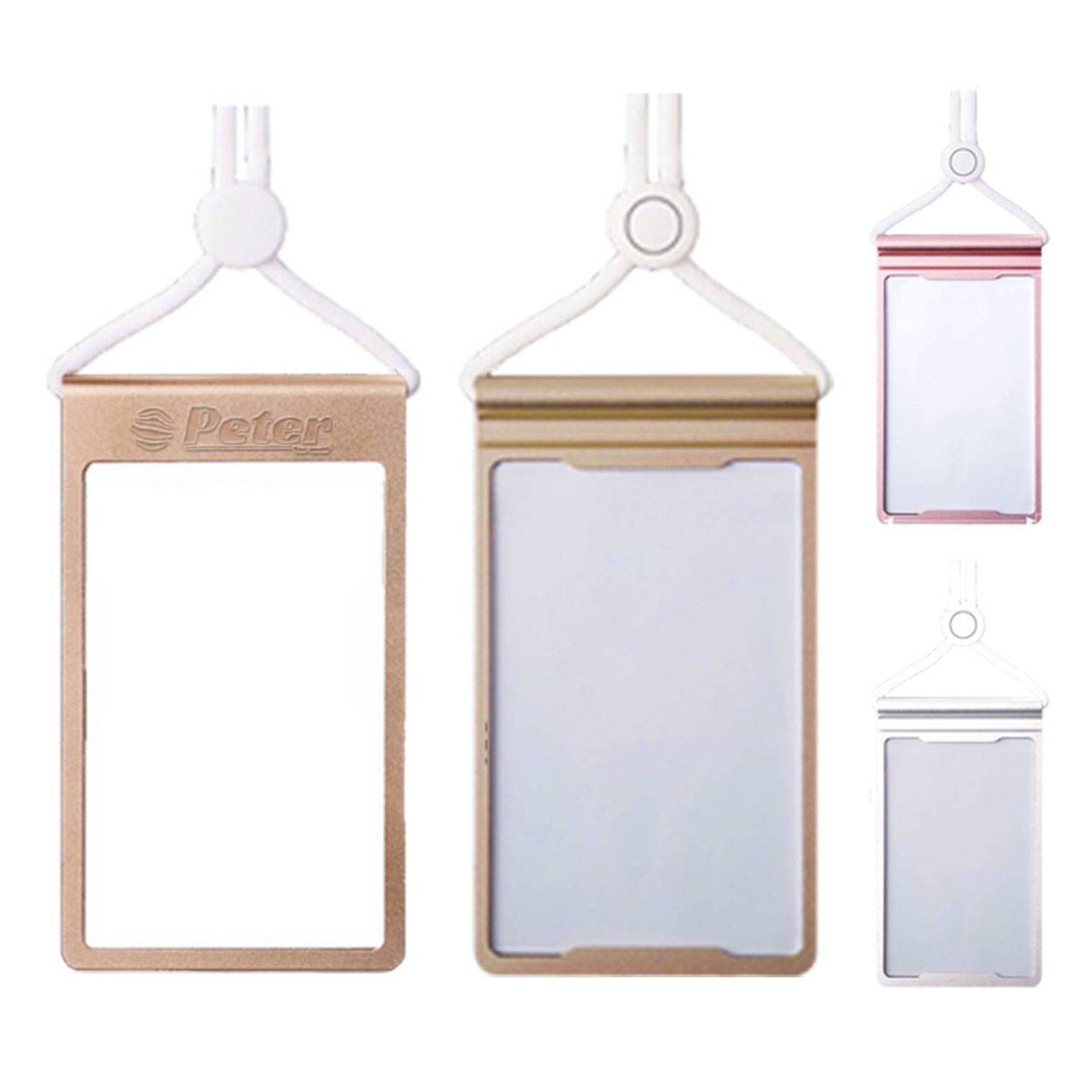 Aluminum Vertical ID Card Badge Holder w/ Lanyard