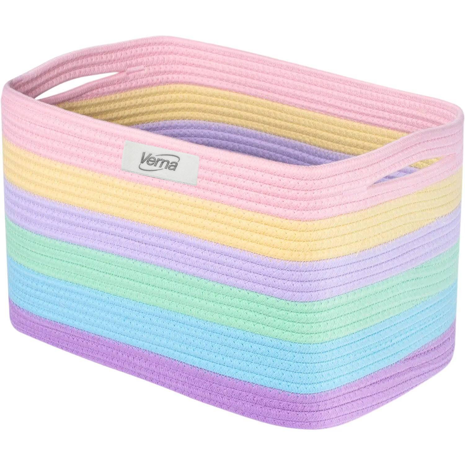 Large Capacity Foldable Woven Cotton Rope Storage Basket
