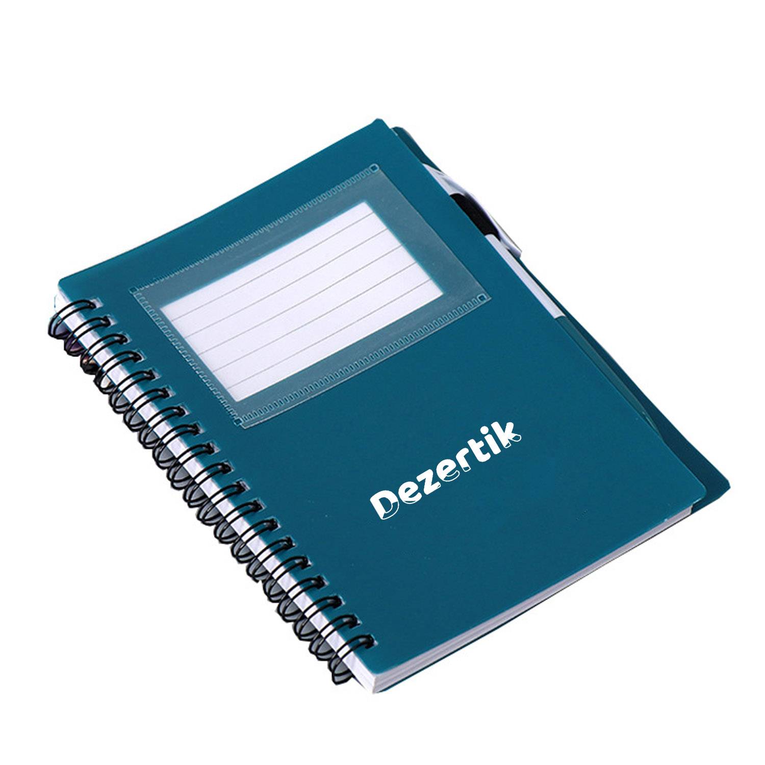 Plastic Cover Spiral Office Notebook w/ Pen