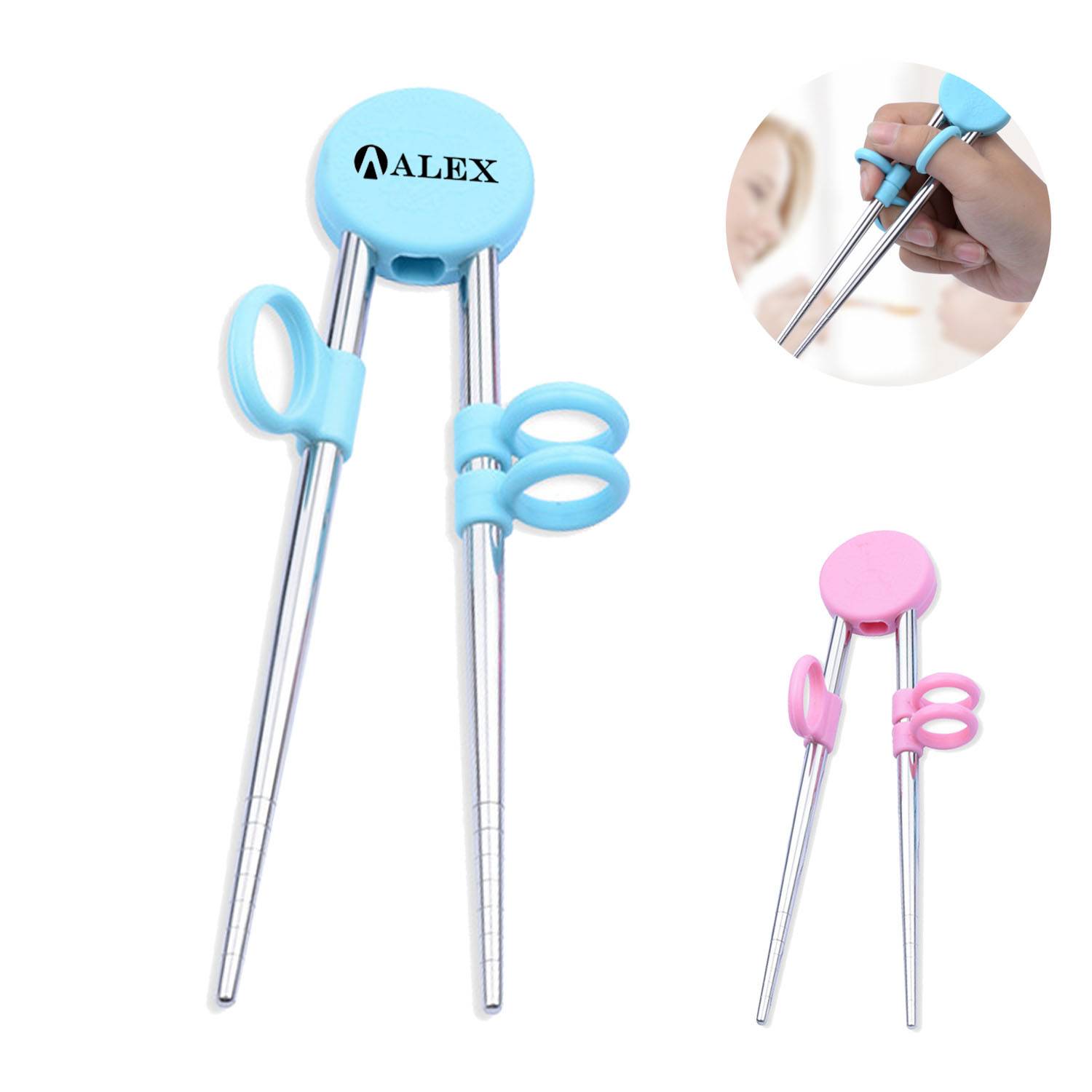 Stainless Steel Silicone Children Training Chopsticks