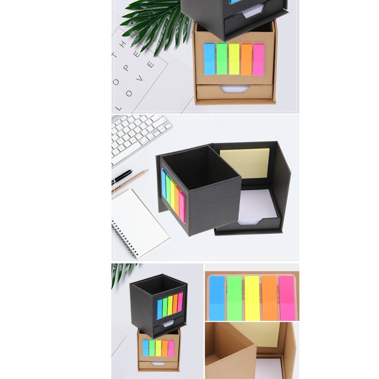 Multifunctional Folding Pen Holder Sticky Note Box - Image 5