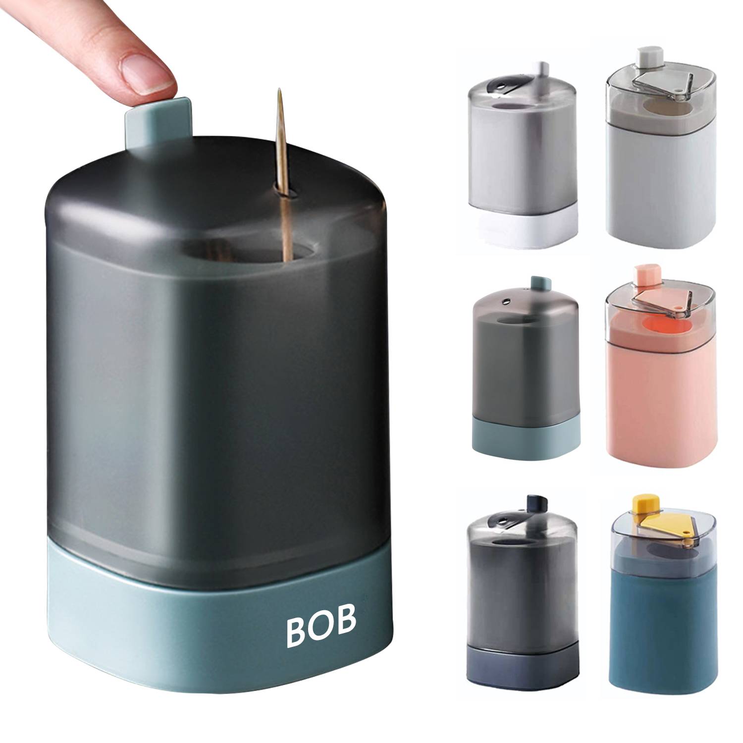 Press Type Plastic Toothpick Jar