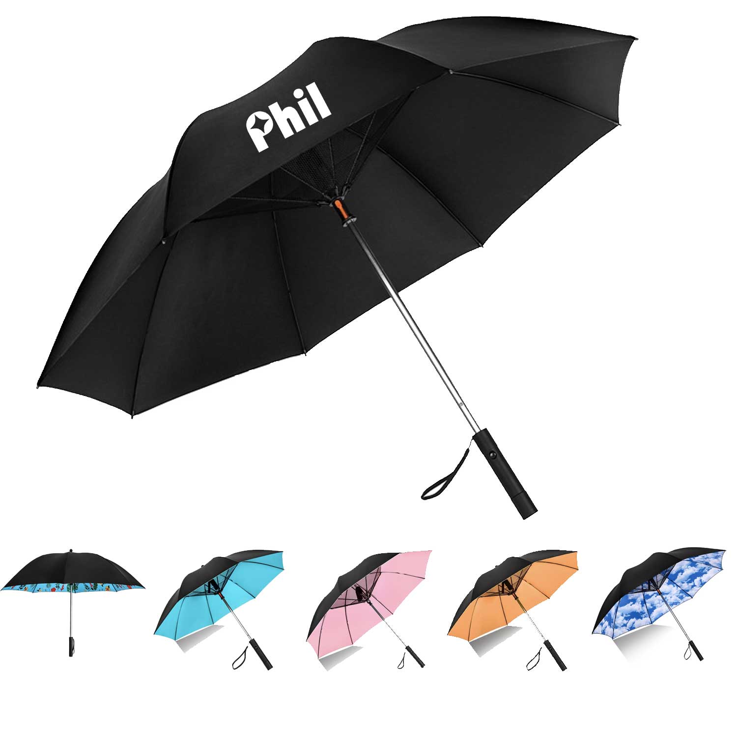 Sun Protection & Cooling Breeze USB Fan Umbrella