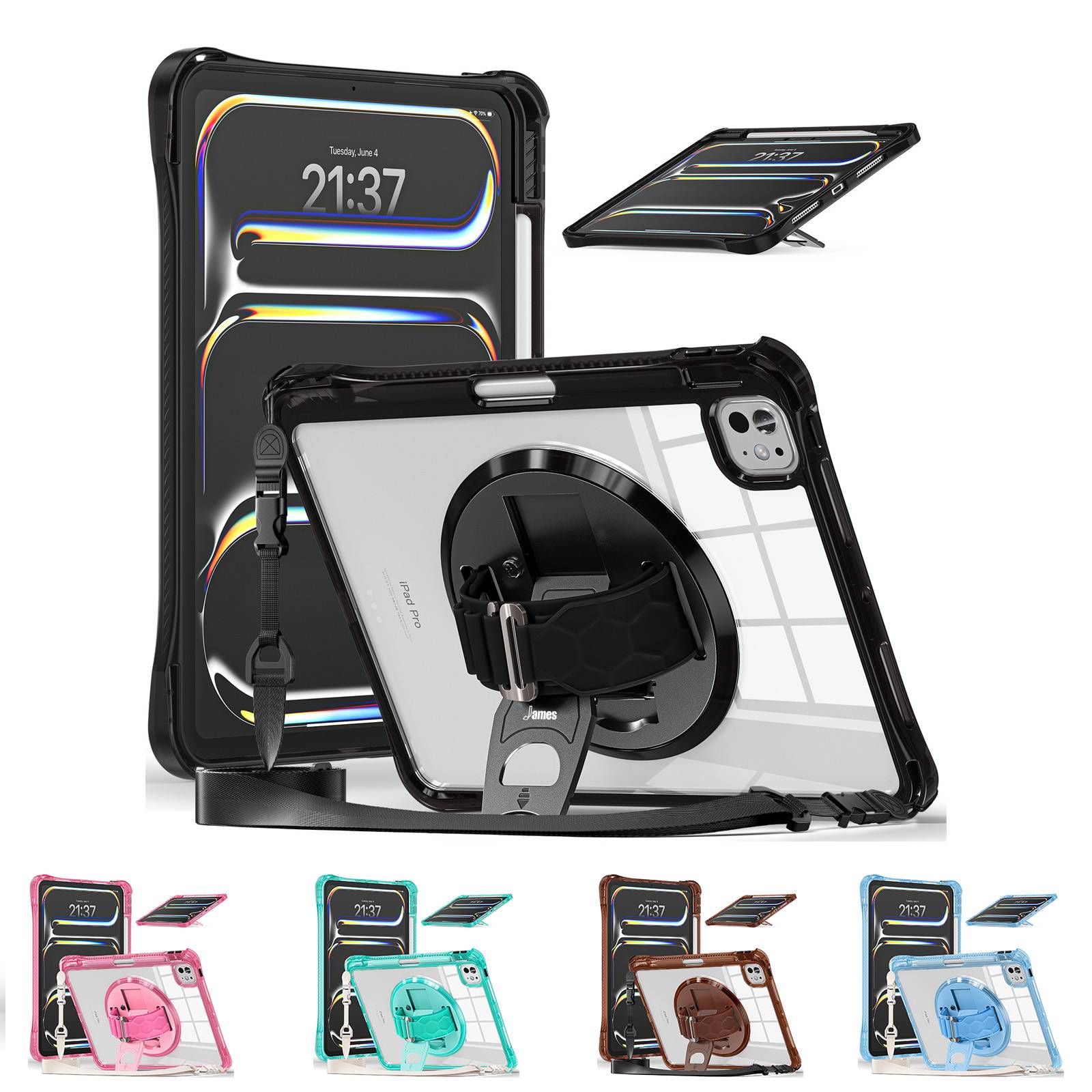 Transparent acrylic rotating stand 10.2 anti-fall case wit