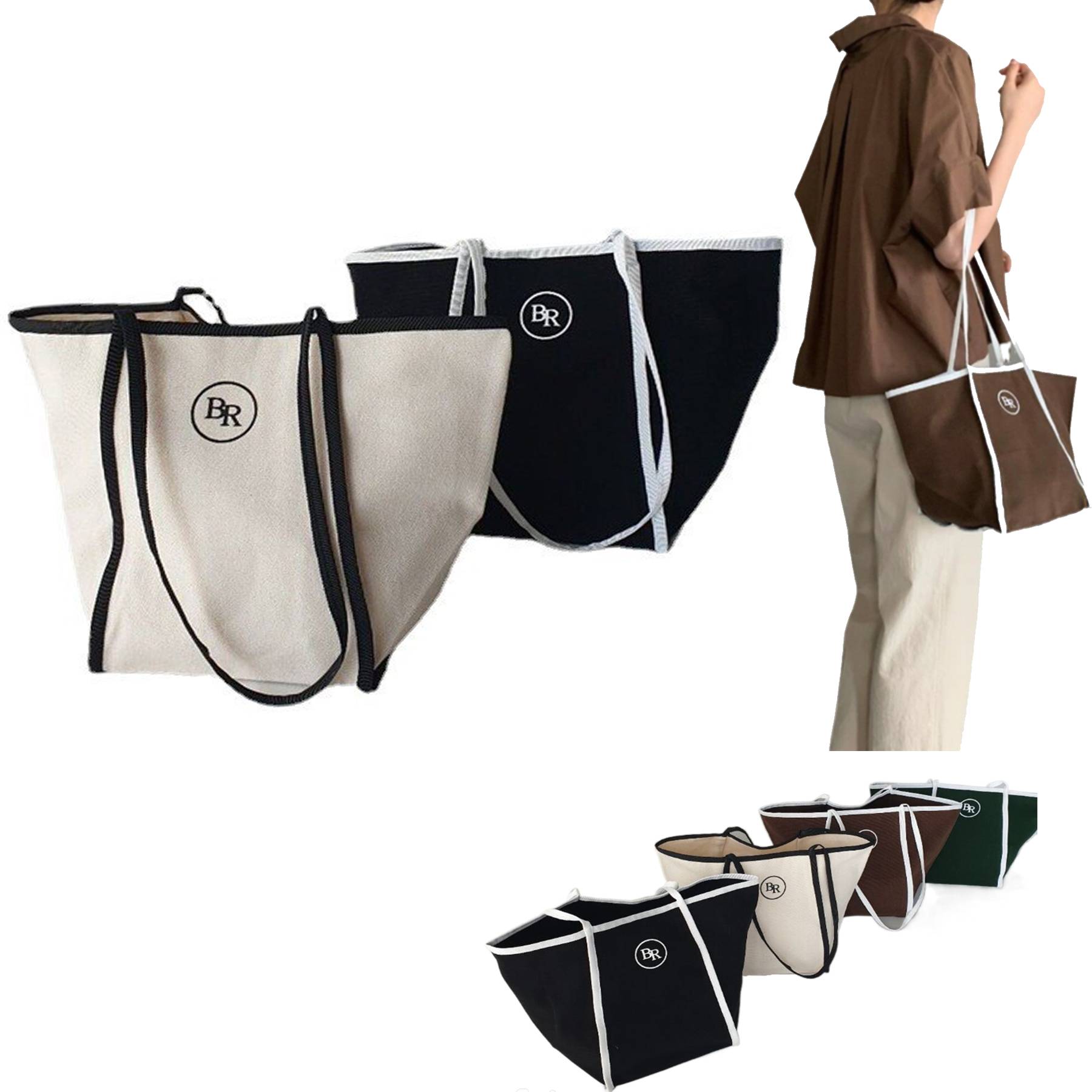 Women canvas Tote Bag for Shoulder Package Work Beach Travel