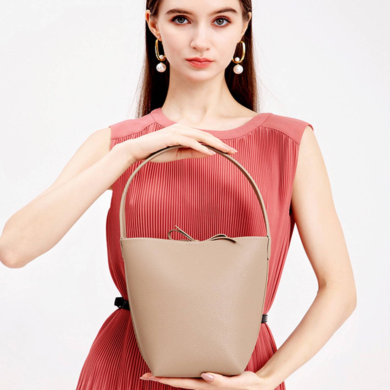 Niche Light Luxury Bucket Tote Bag - Image 3