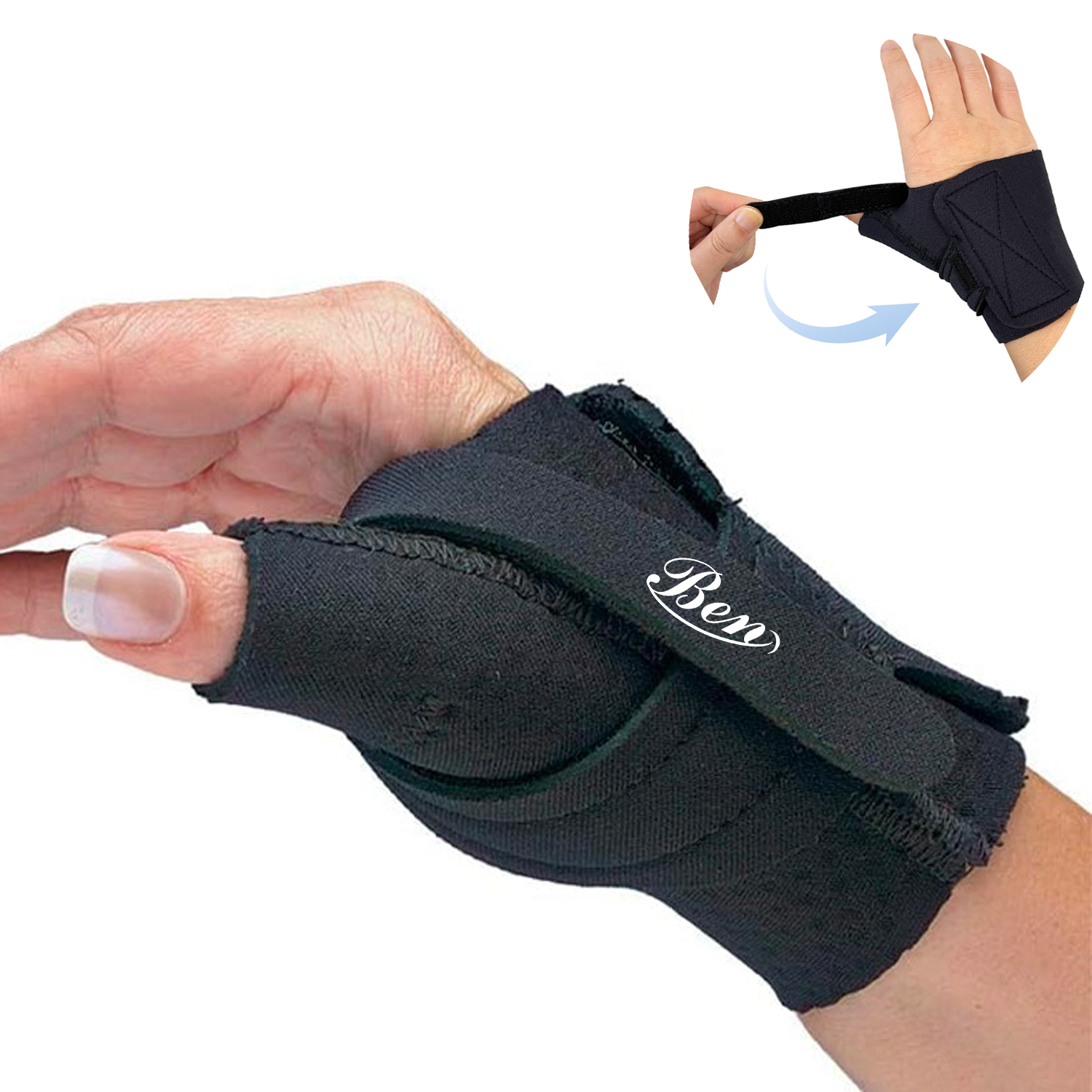 Breathable Rubber Wrist Brace w/ Thumb Support for Strain