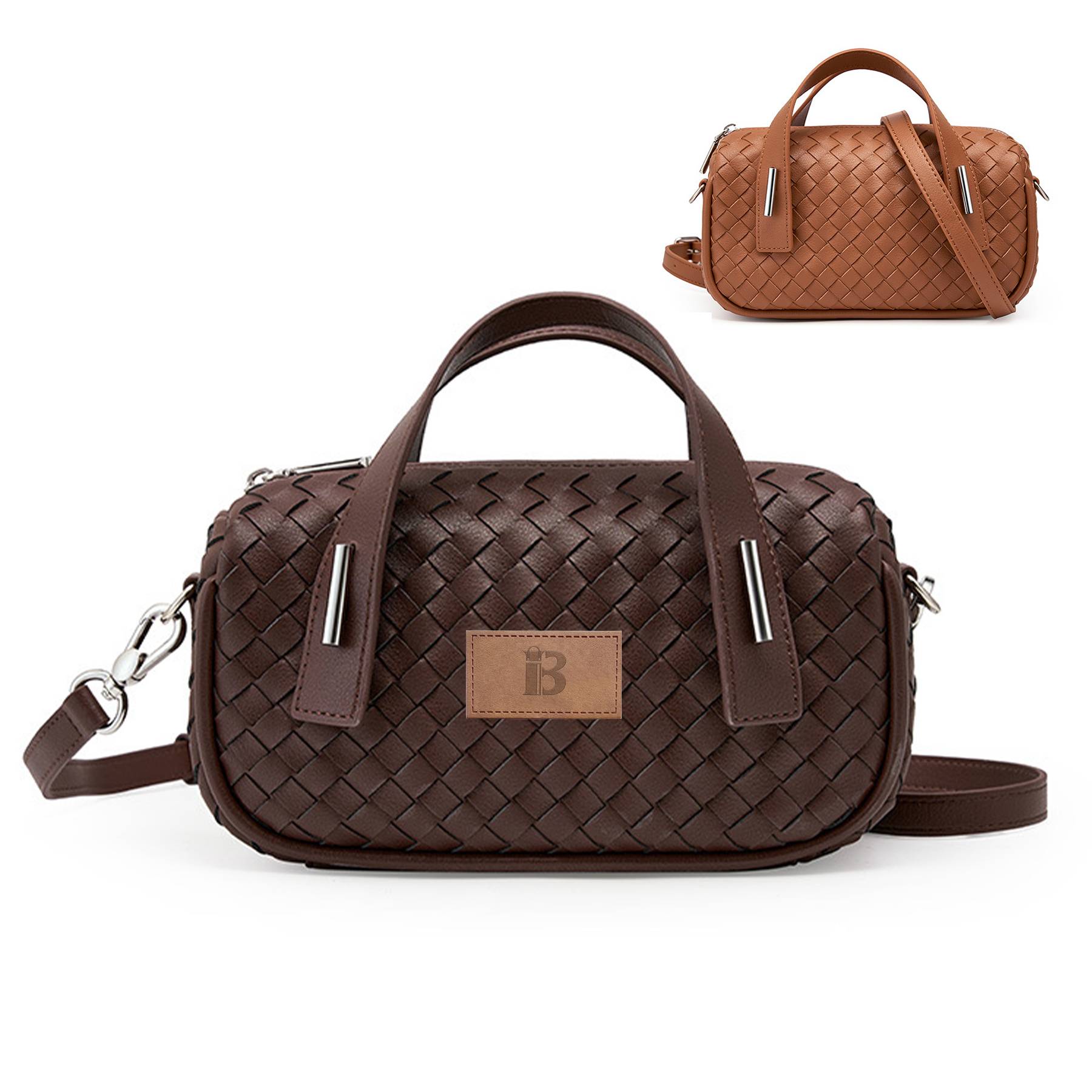 Genuine Leather Simple woven shoulder cross-body bag