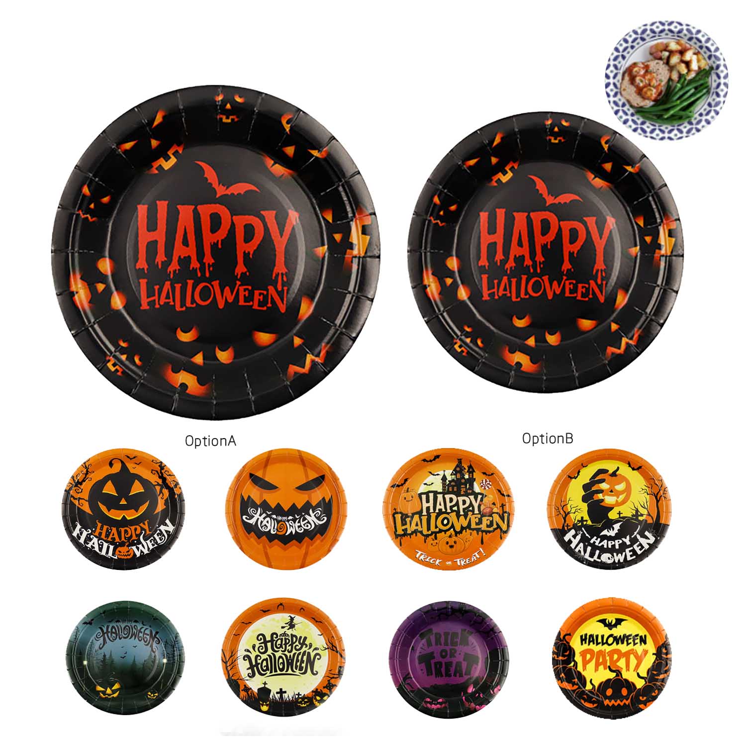 7 In Halloween disposable Paper Plate
