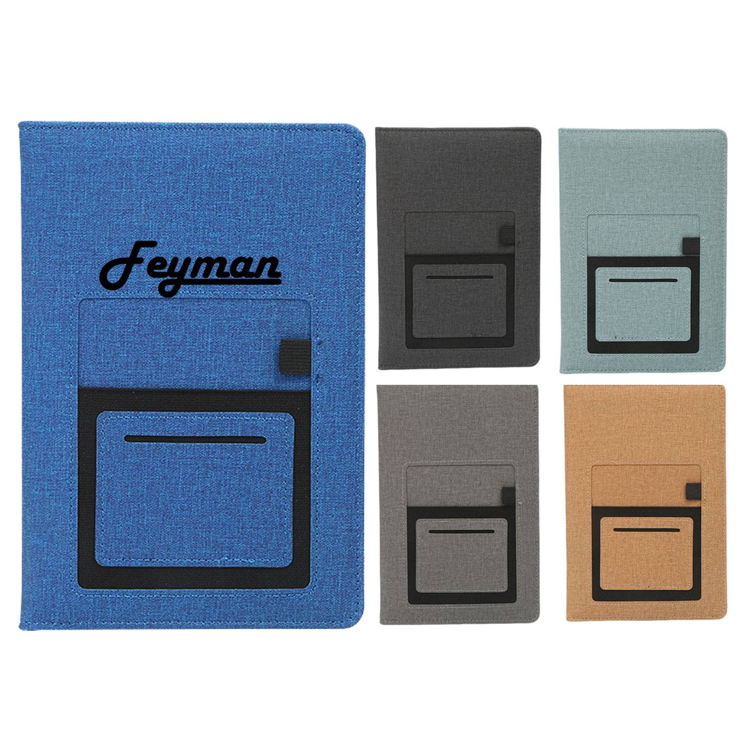 A5 Commercial Leather Cover Notebook With Pocket