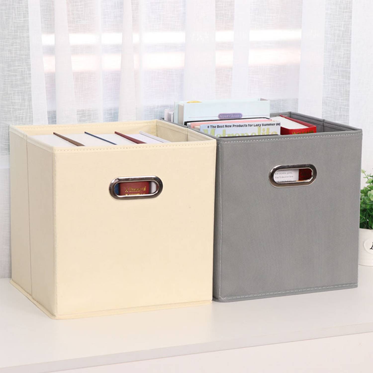 Cube Storage Boxes With Double Metal Handle - Image 5