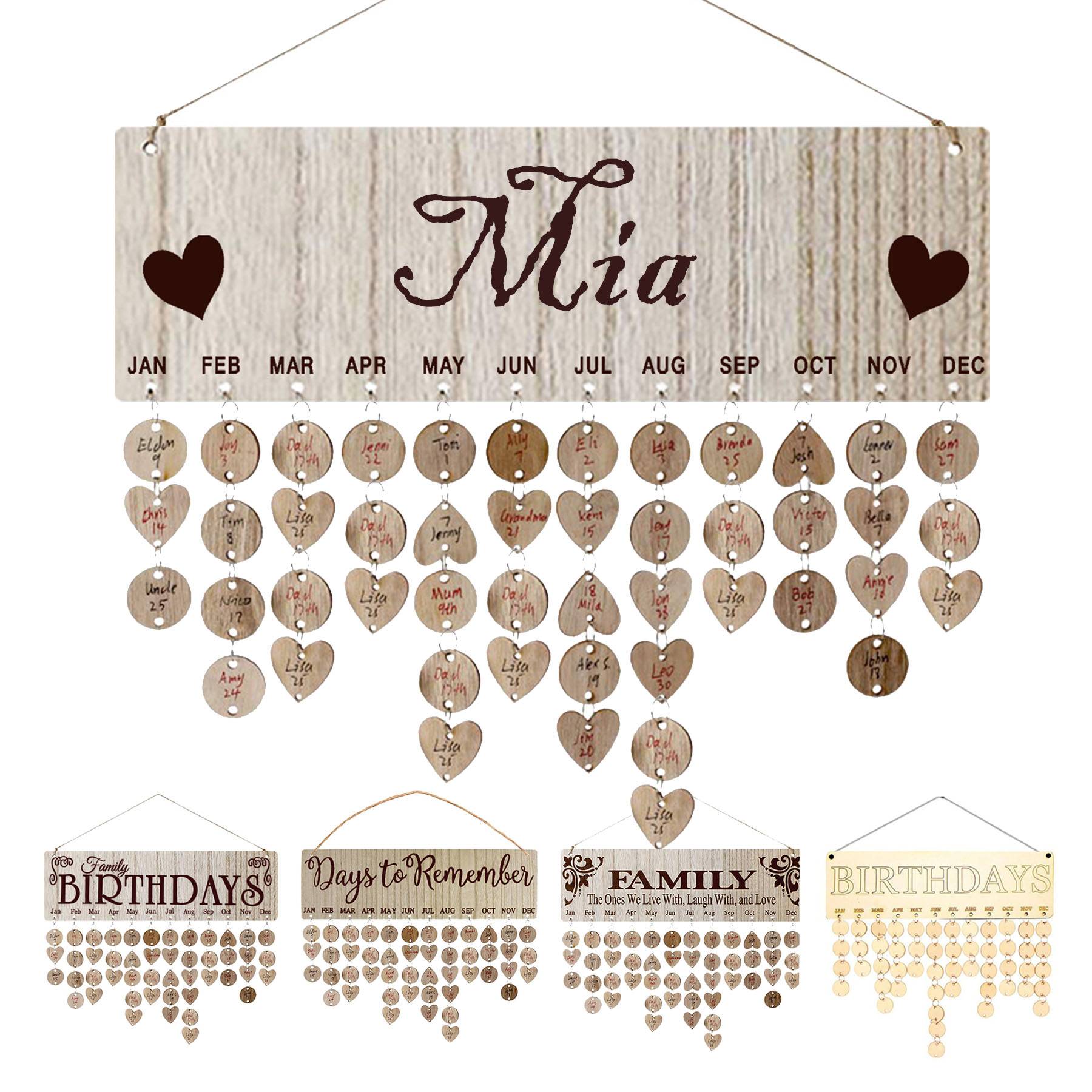 Wooden Calendar Listing Home Decoration