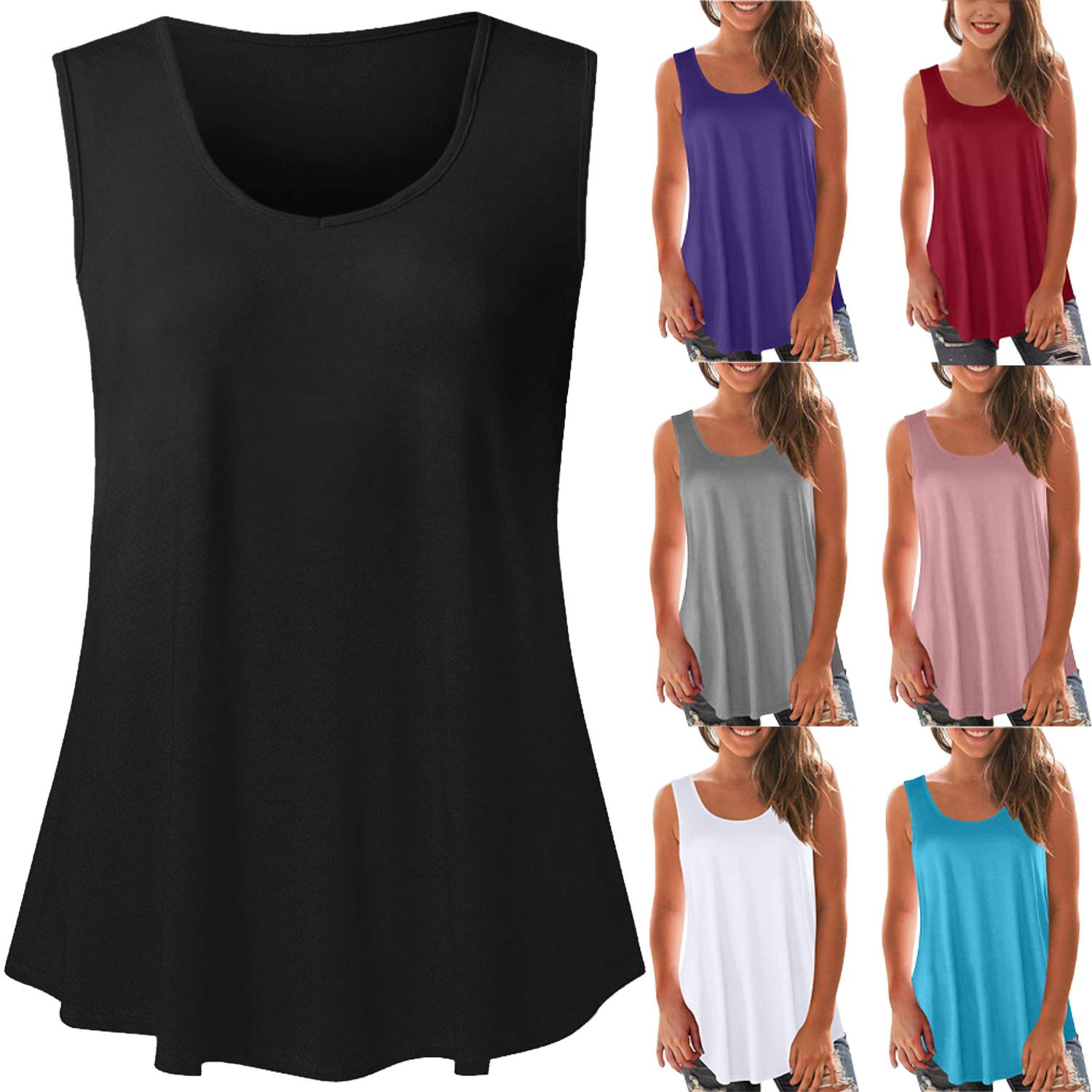 Women Oversized Crewneck Sleeveless Vest