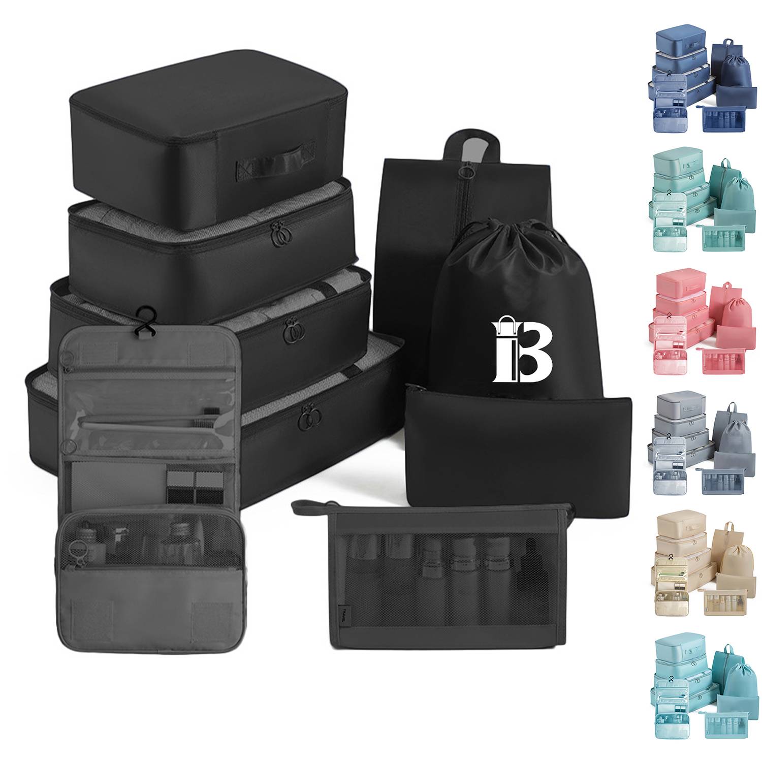 Packing Cubes - 9 PCS Travel Luggage Organizers Bag Set