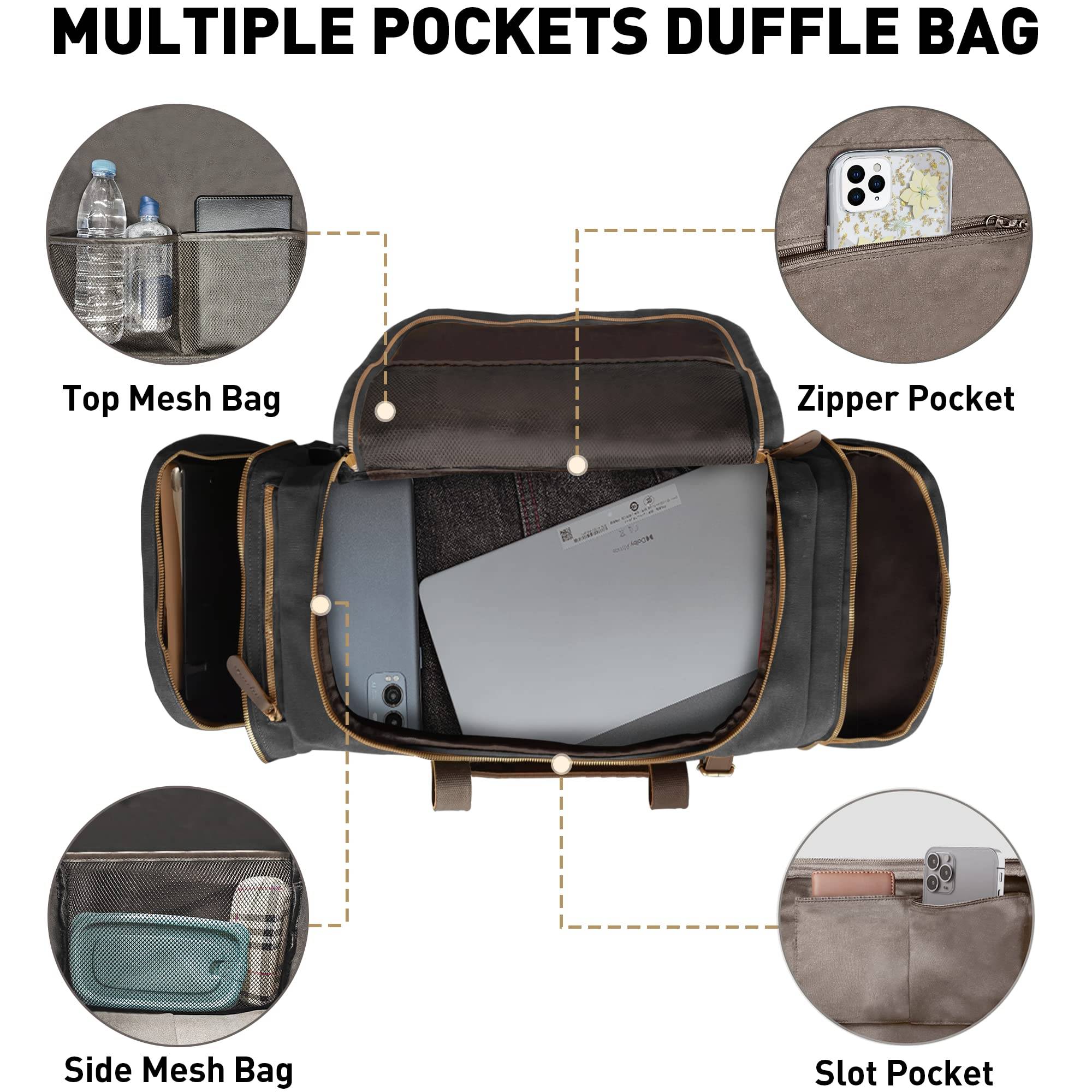 Large Capacity Canvs Backpack Duffel Bag For Travel - Image 4