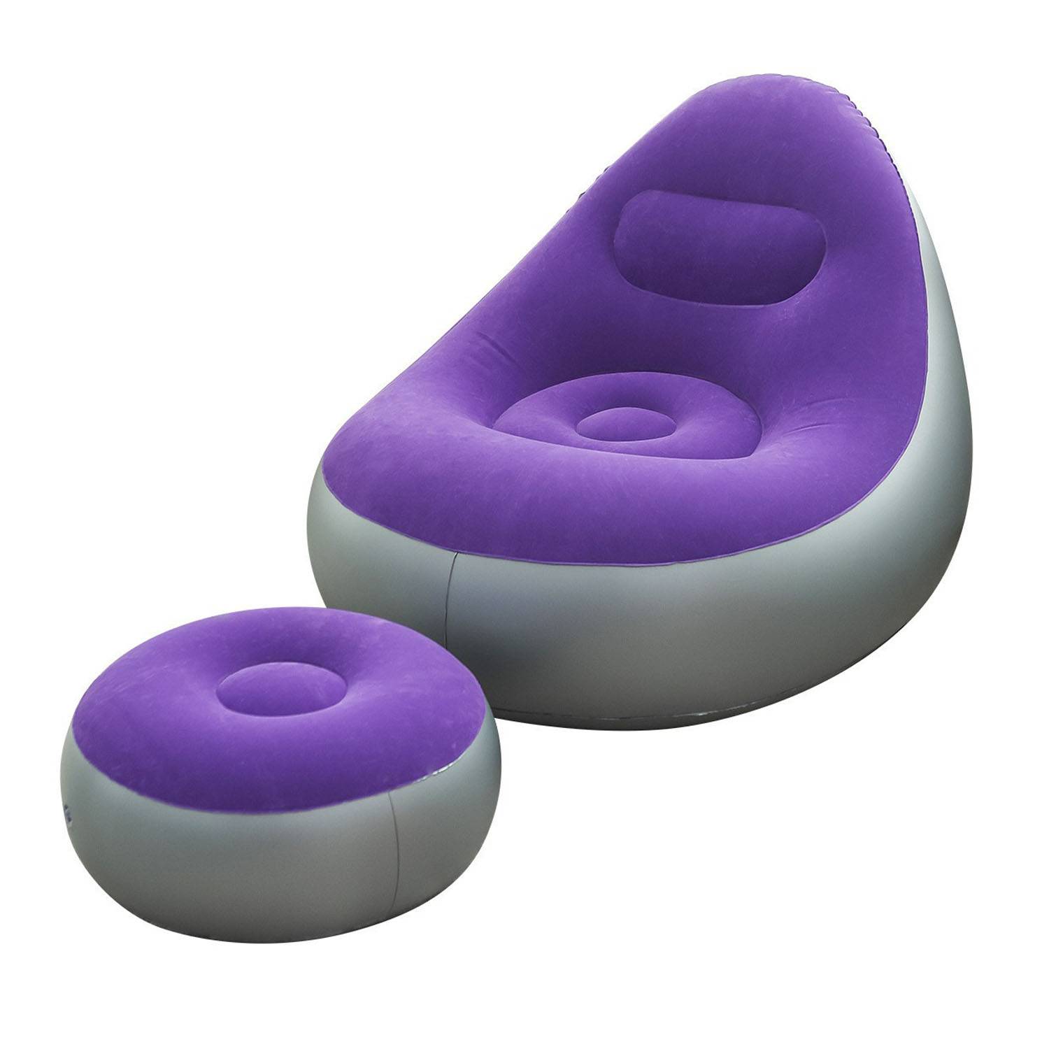 Foldable Inflatable Flocked PVC Sofa - Image 7