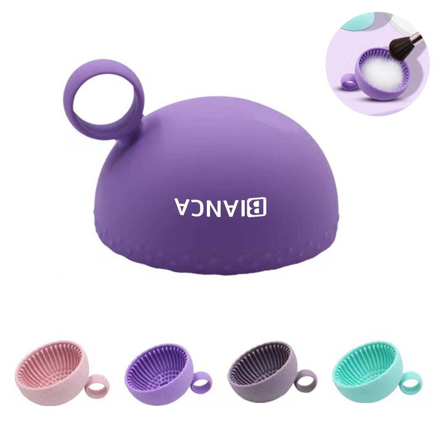 Silicone Make Up Cleaning Brush Scrubber Bowl