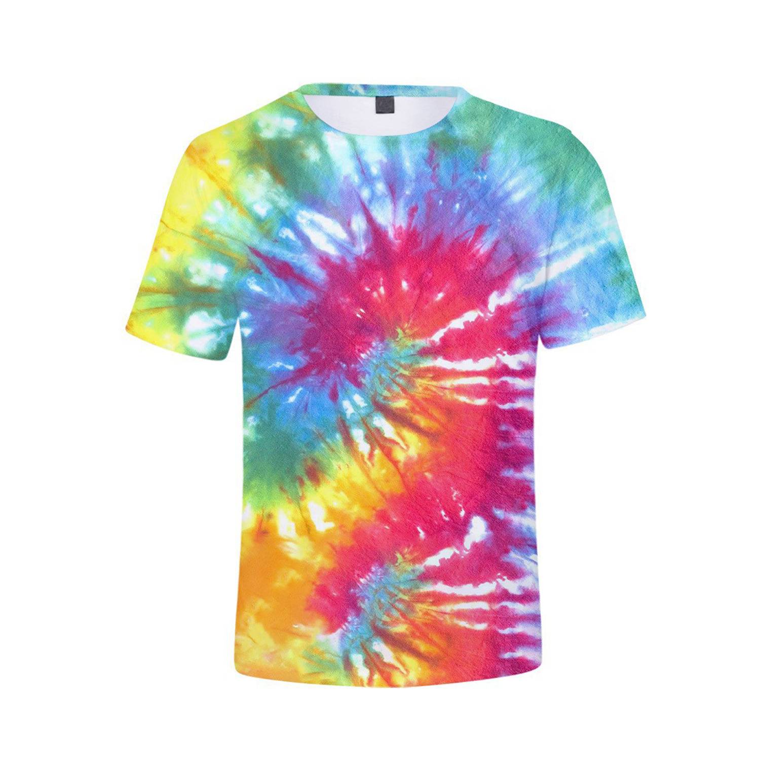 Tie Dye Polyester Round Neck T-Shirt - Image 7