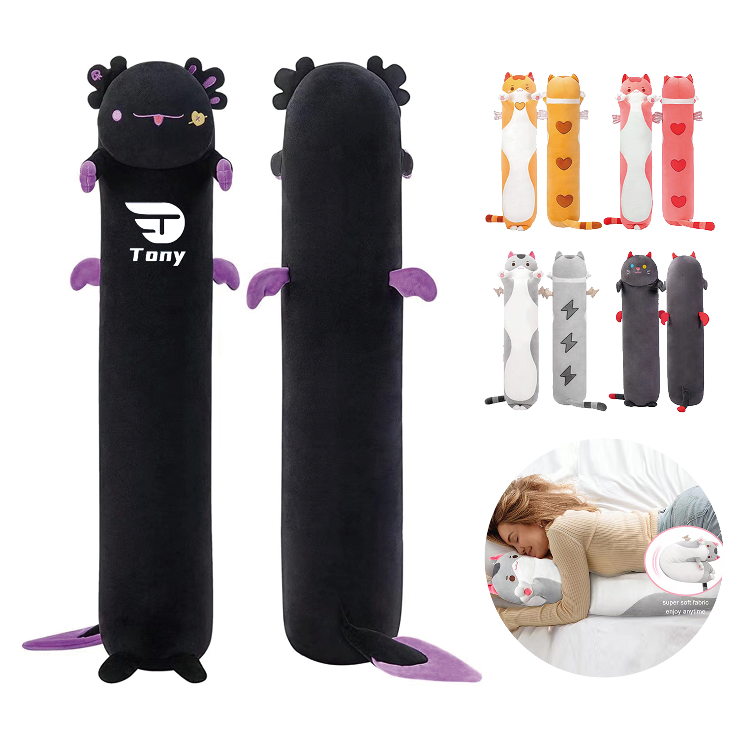 Long Cat Plush Kawaii Body Pillow Cute Stuffed Animals Soft