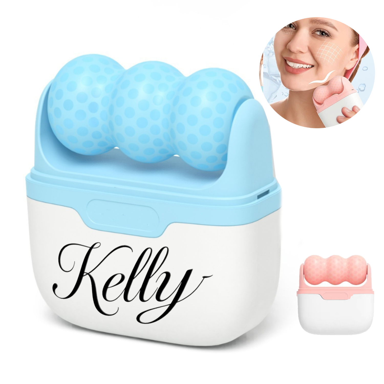 Dual heads Silicone Ice Roller Facial Massager