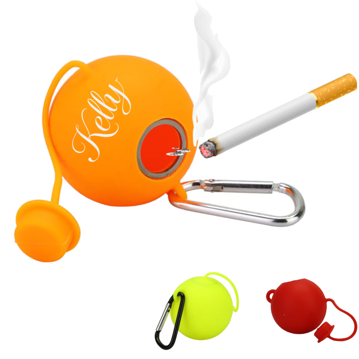Heat Resistant Silicone Smoking Ashtray w/ Carabiner