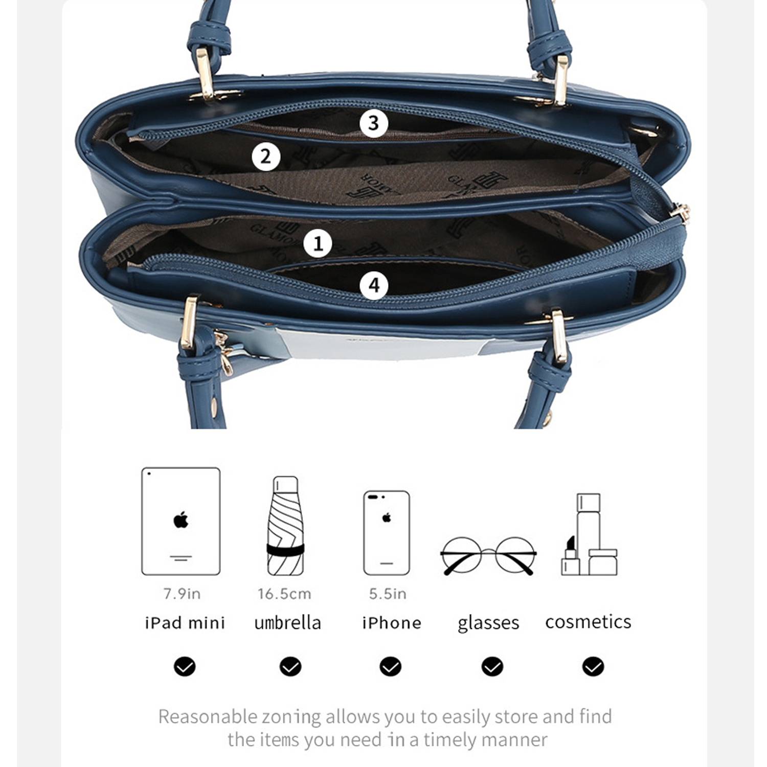 Fashionable Color-Blocked Bag - Image 3